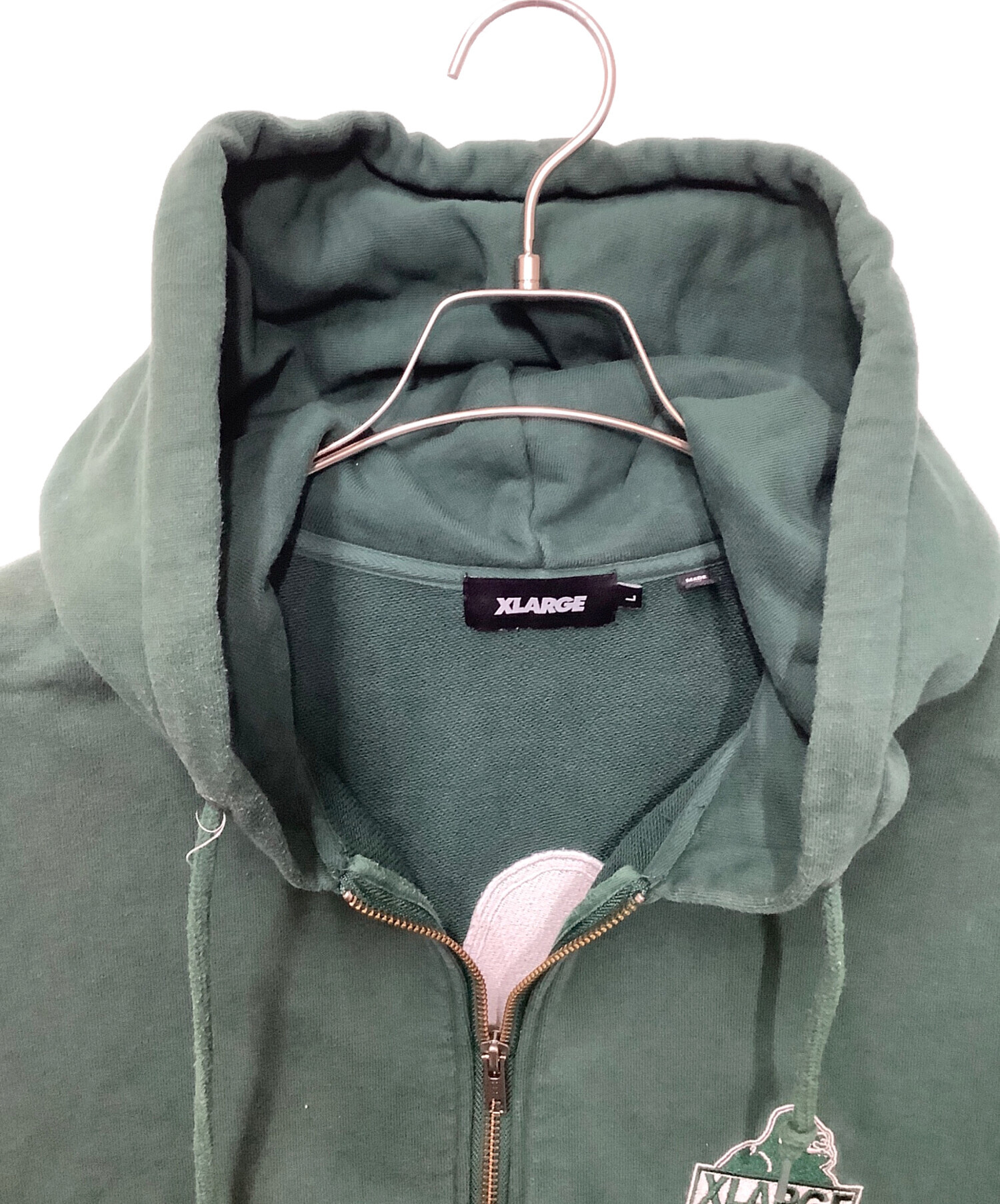 中古・古着通販】X-LARGE (エクストララージ) ジップパーカー グリーン