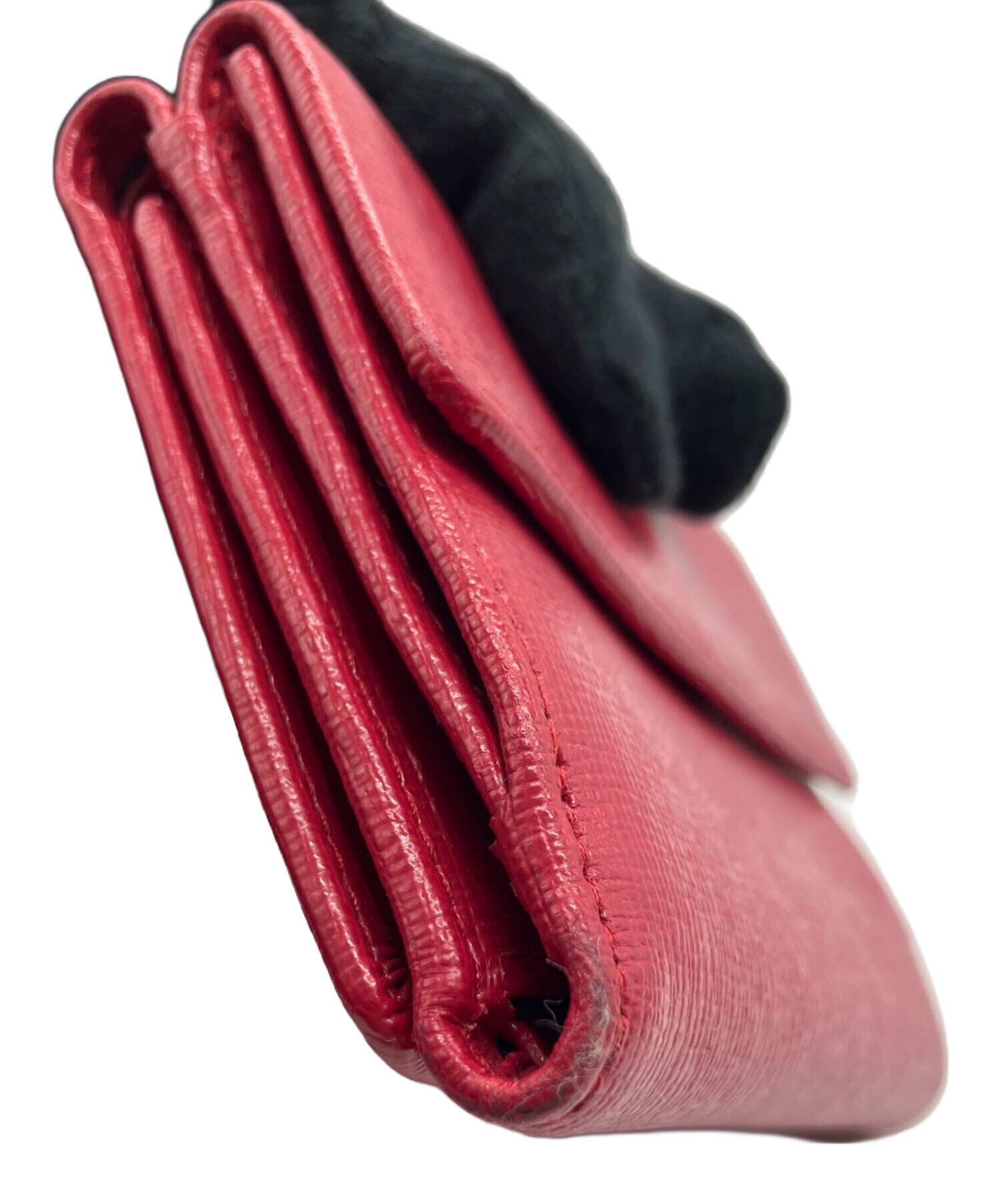 フルラ FURLA レッド レザー 定期入れ 3つ折り財布 レディース【中古】 中古・古着通販】FURLA (フルラ) 3つ折り財布 レッド｜ブランド・古着