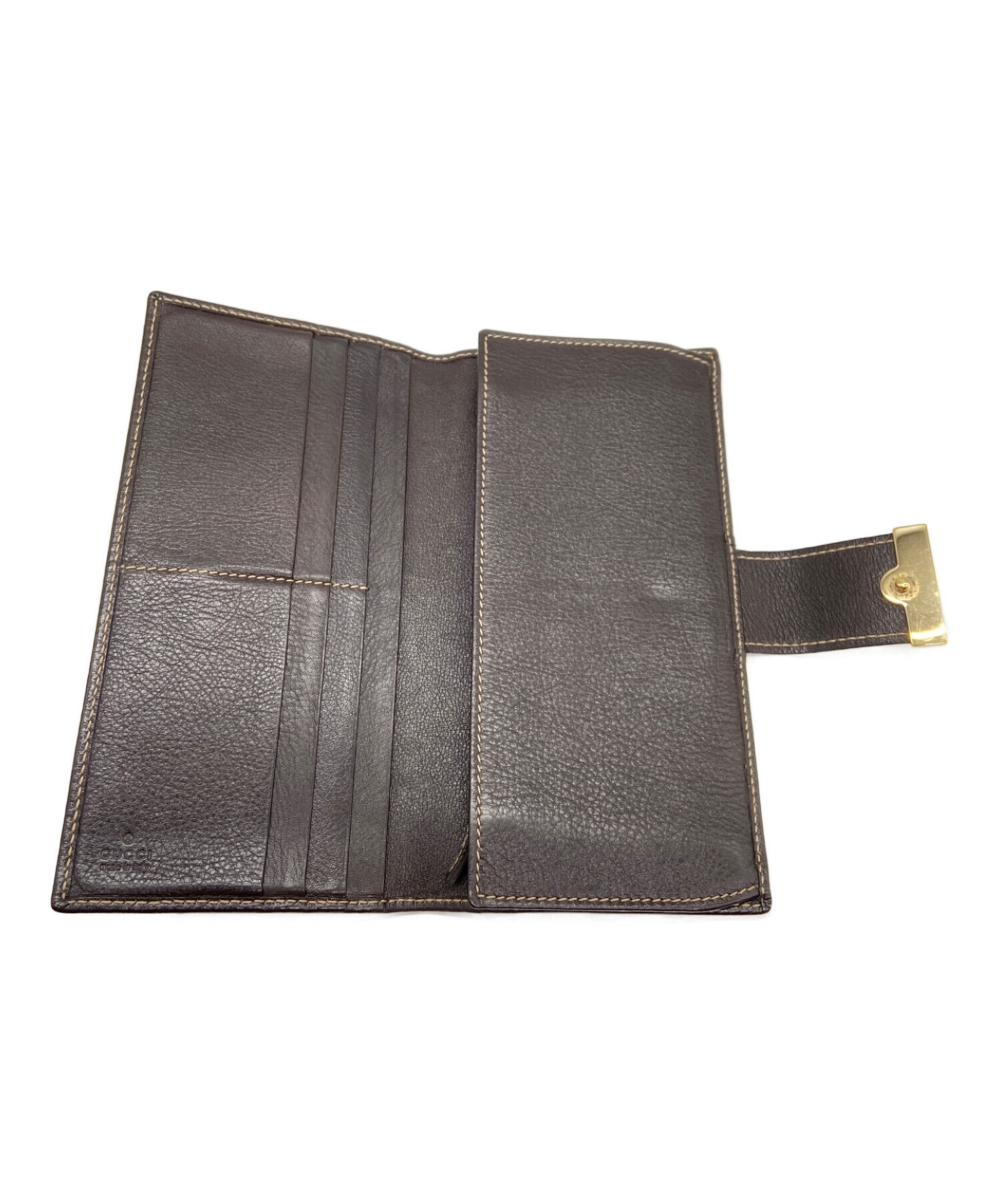 中古・古着通販】GUCCI (グッチ) 2つ折り財布 ベージュ×ブラウン