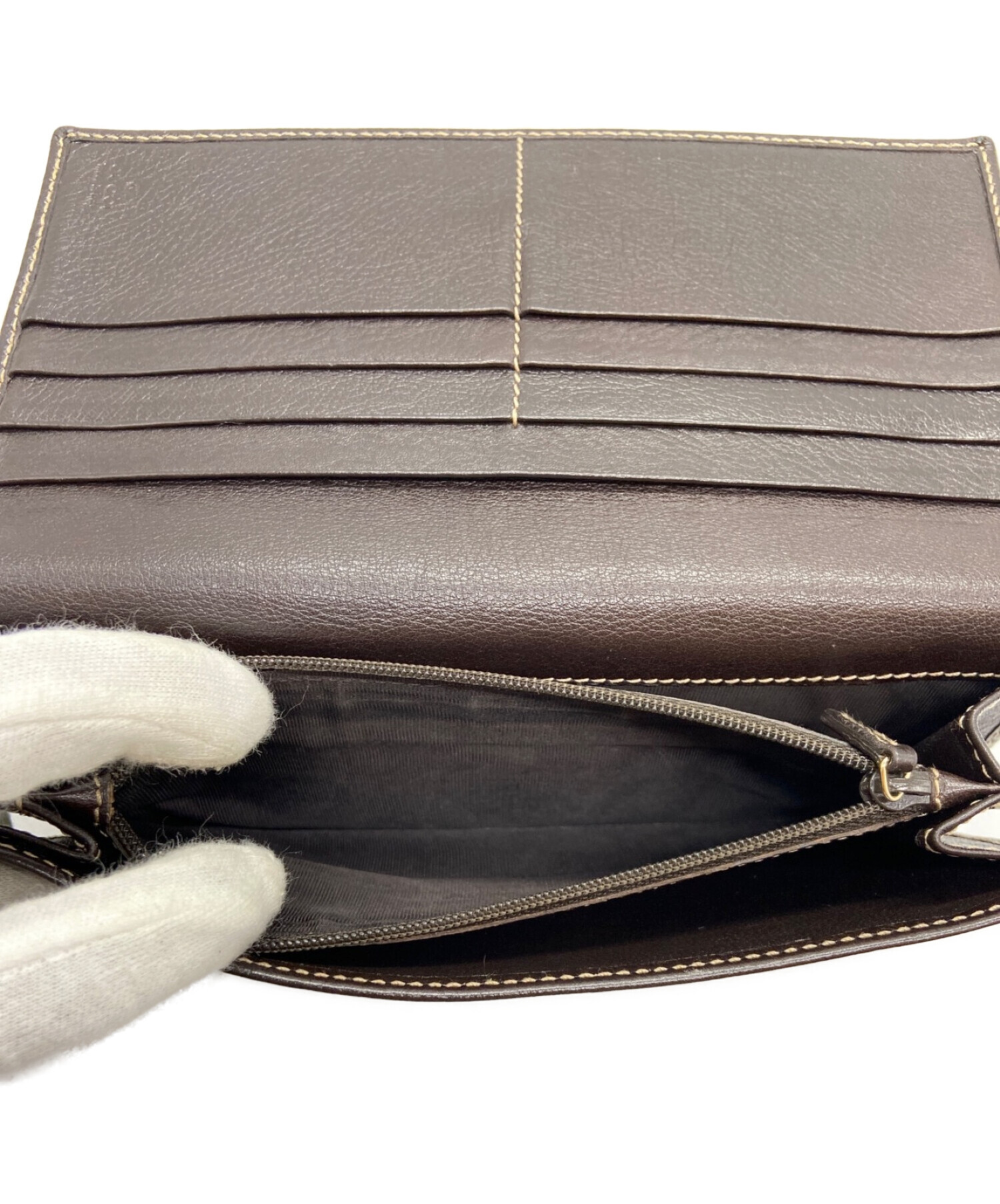 中古・古着通販】GUCCI (グッチ) 2つ折り財布 ベージュ×ブラウン