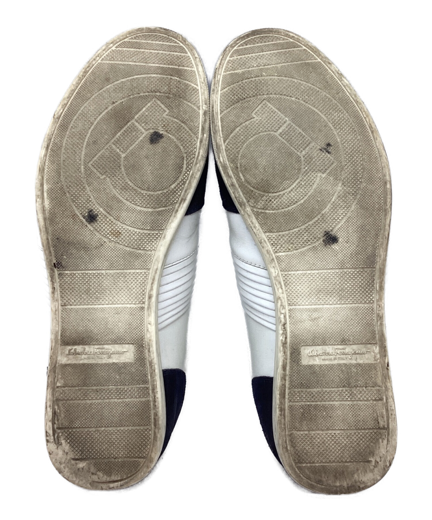 中古・古着通販】Ferragamo (フェラガモ) レザースニーカー ネイビー