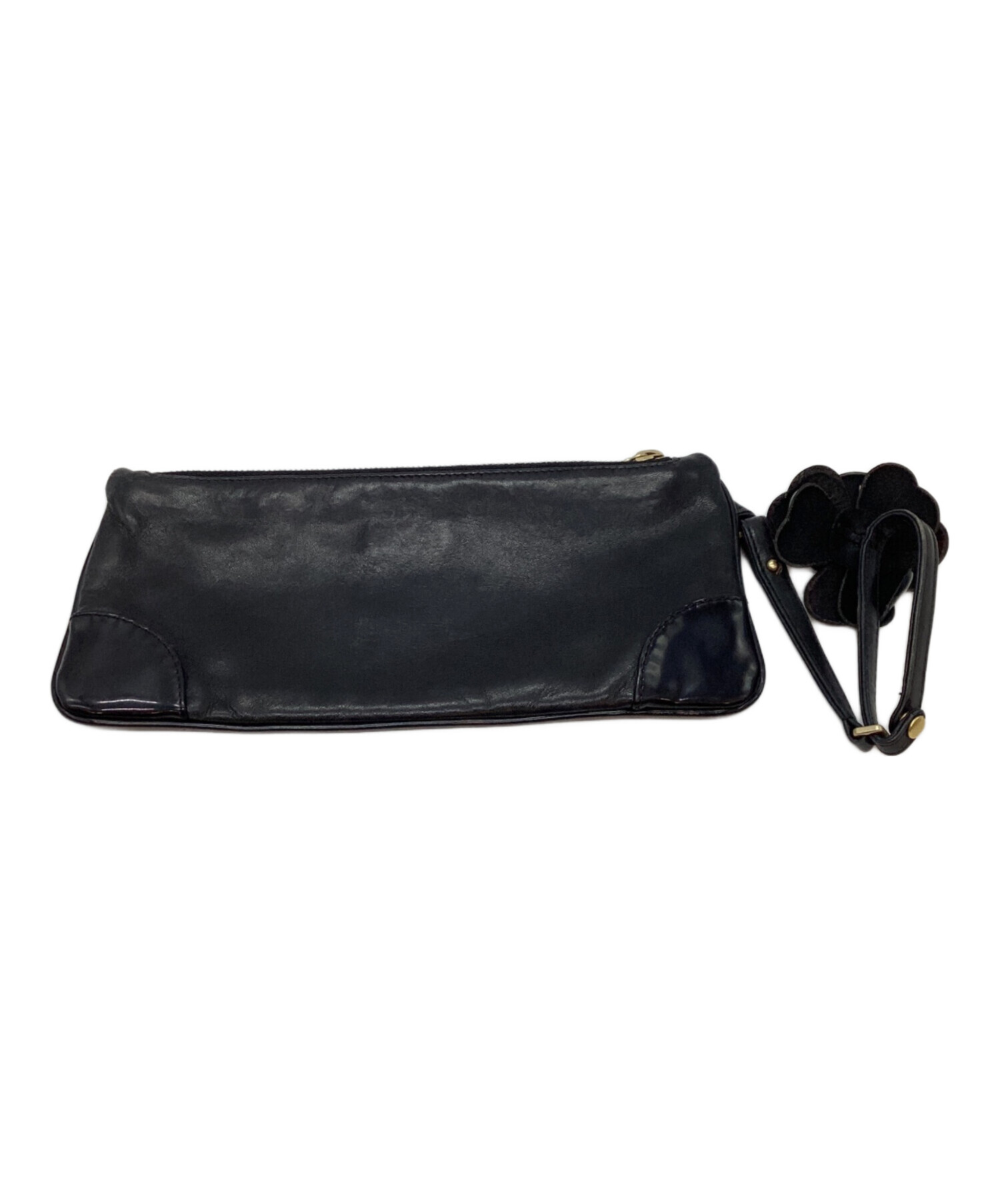 中古・古着通販】CHANEL (シャネル) ラムスキンポーチ ブラック