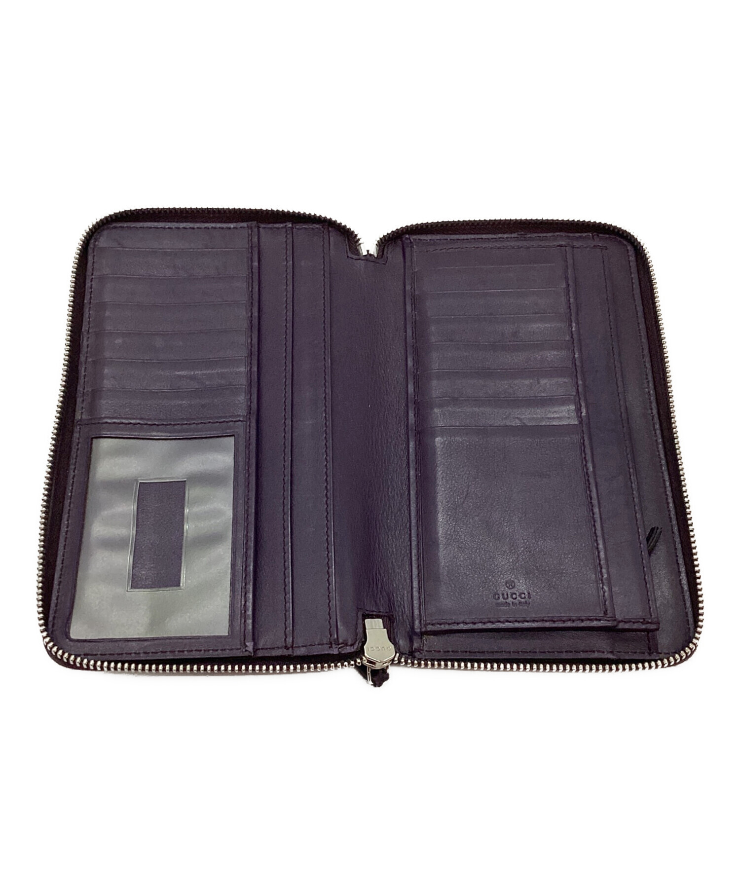 中古・古着通販】GUCCI (グッチ) ラウンドファスナー長財布 ダーク 