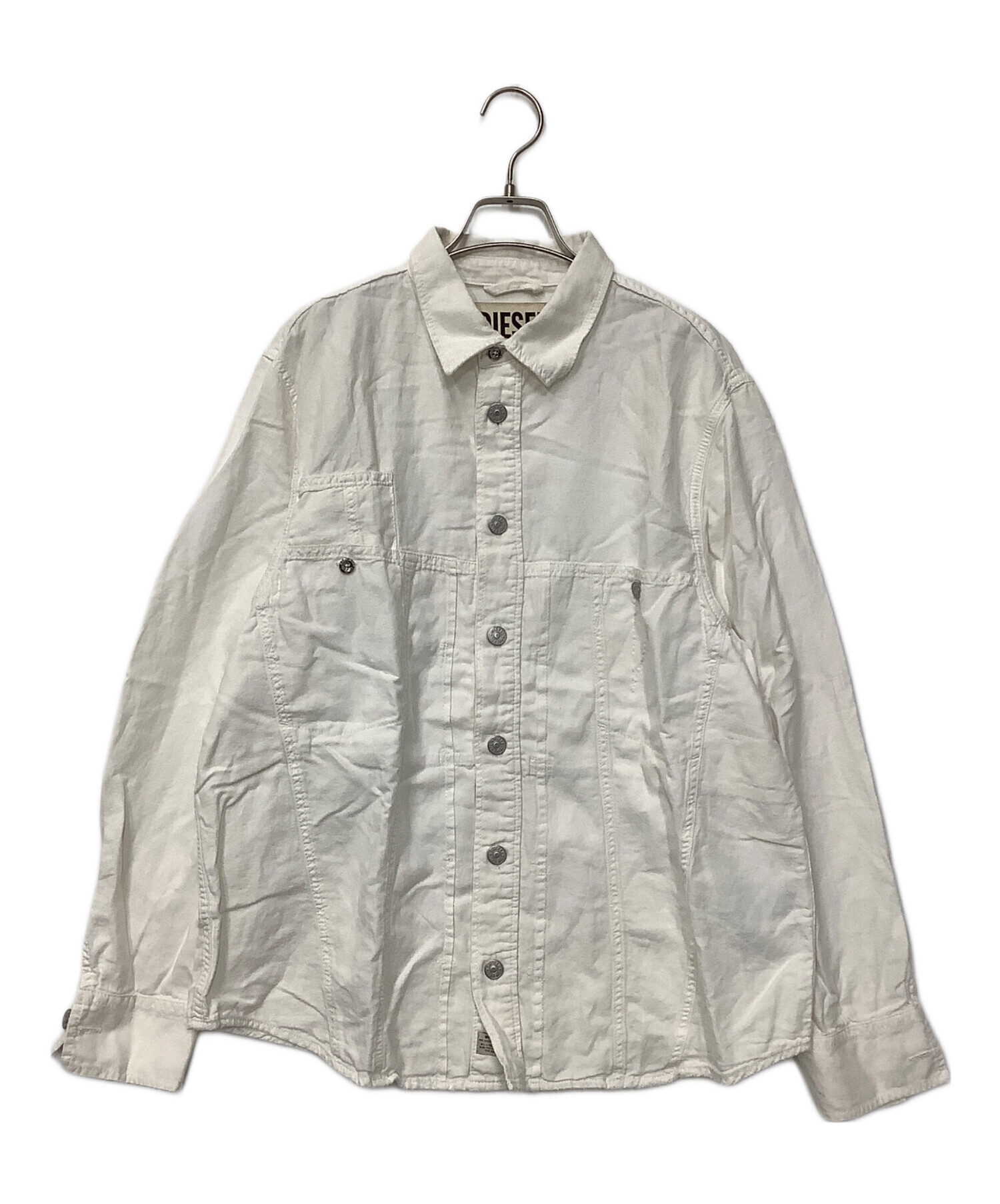 中古・古着通販】DIESEL (ディーゼル) シャツジャケット ホワイト 