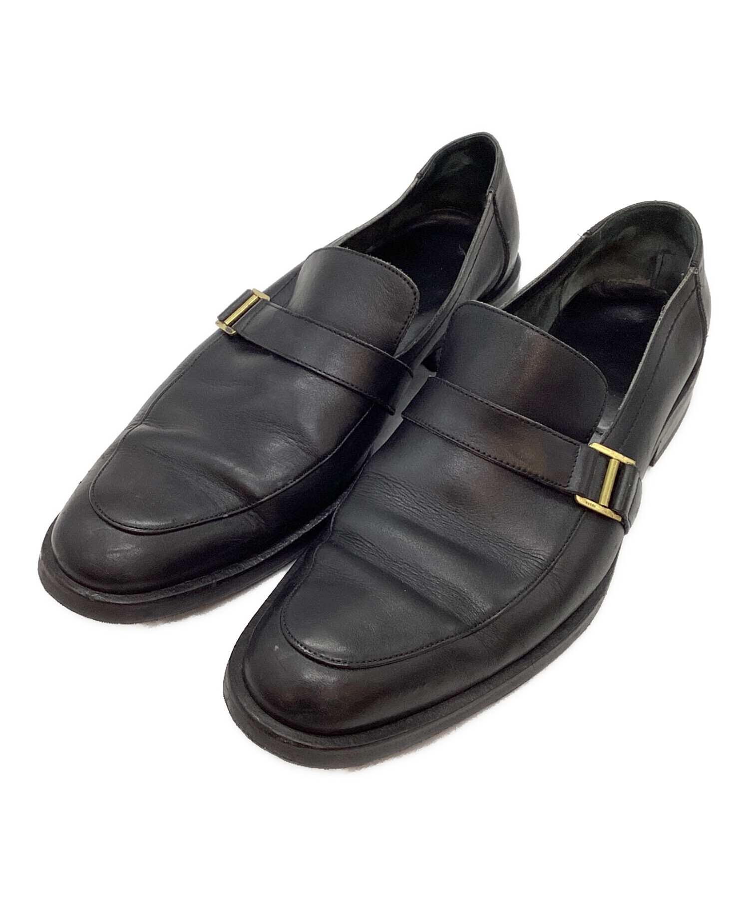 中古・古着通販】GUCCI (グッチ) ベルトローファー ブラック サイズ:42 