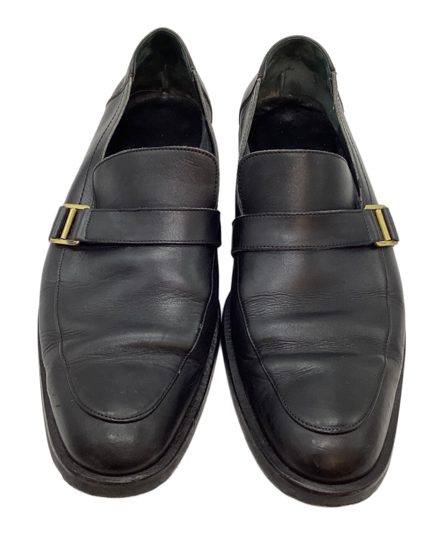 中古・古着通販】GUCCI (グッチ) ベルトローファー ブラック サイズ:42 
