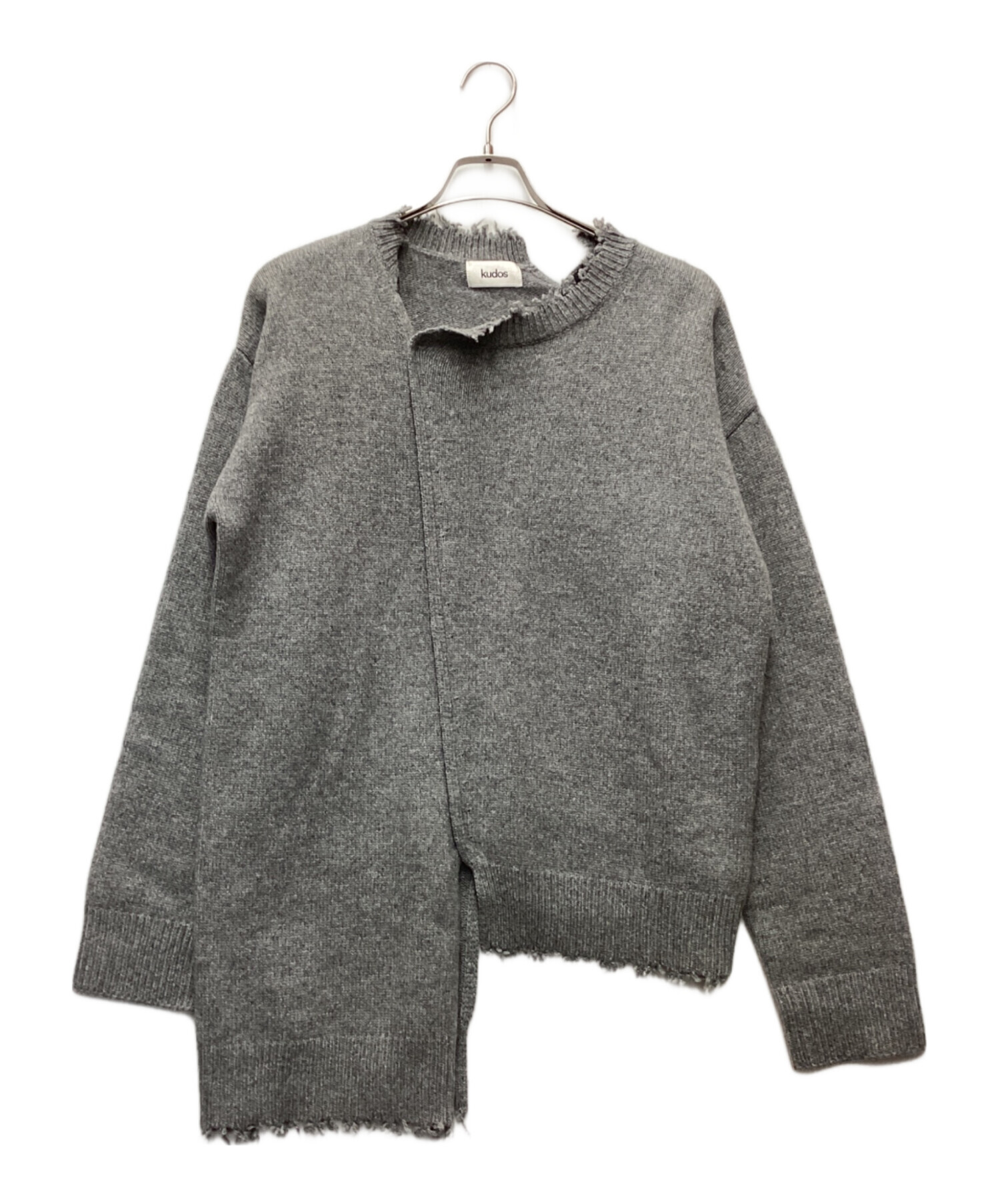 中古・古着通販】kudos (クードス) 変形ニット グレー サイズ:F 中古・古着通販】kudos (クードス) 変形ニット グレー サイズ:F