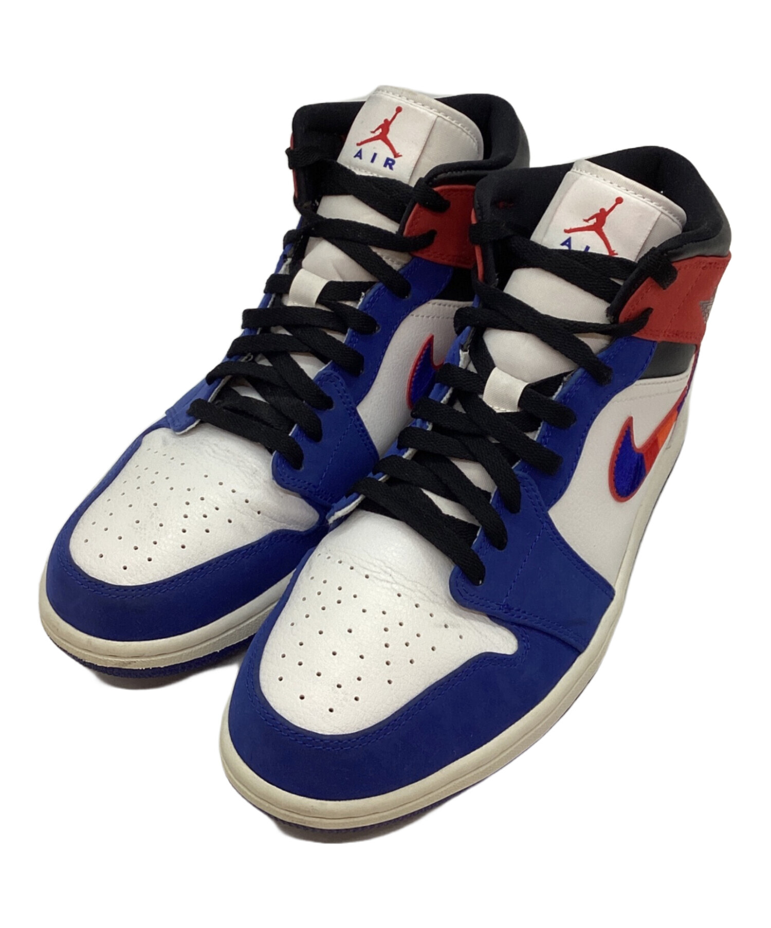 中古・古着通販】NIKE (ナイキ) NIKE AIR JORDAN1 MID ブルー×レッド 