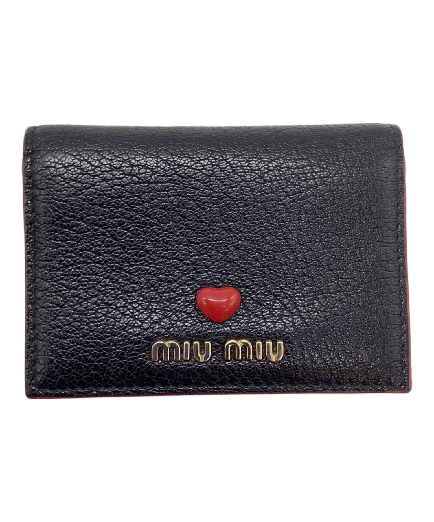 中古・古着通販】MIU MIU (ミュウミュウ) 名刺入れ ブラック×レッド