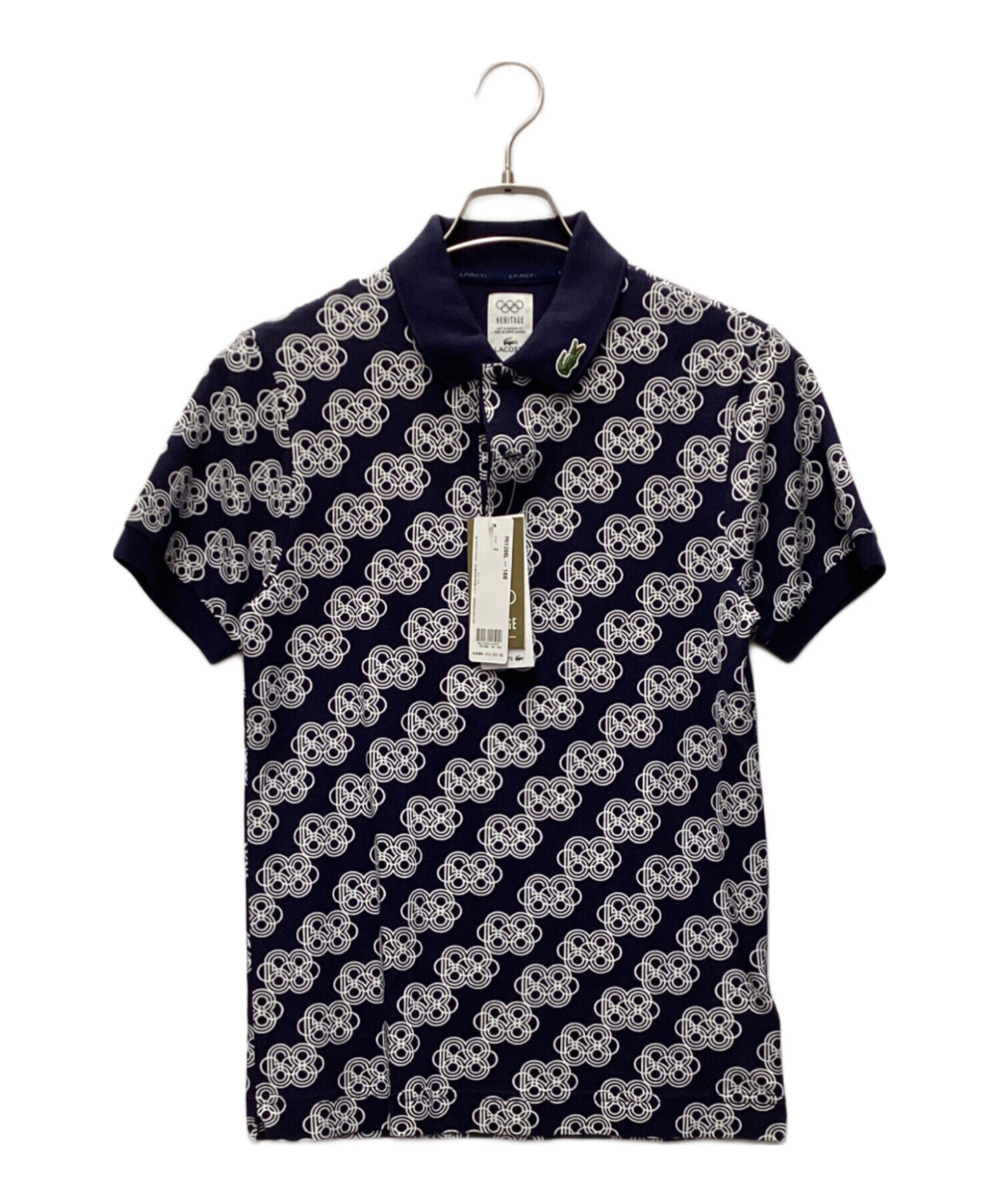 中古・古着通販】LACOSTE (ラコステ) ポロシャツ ネイビー×ホワイト 