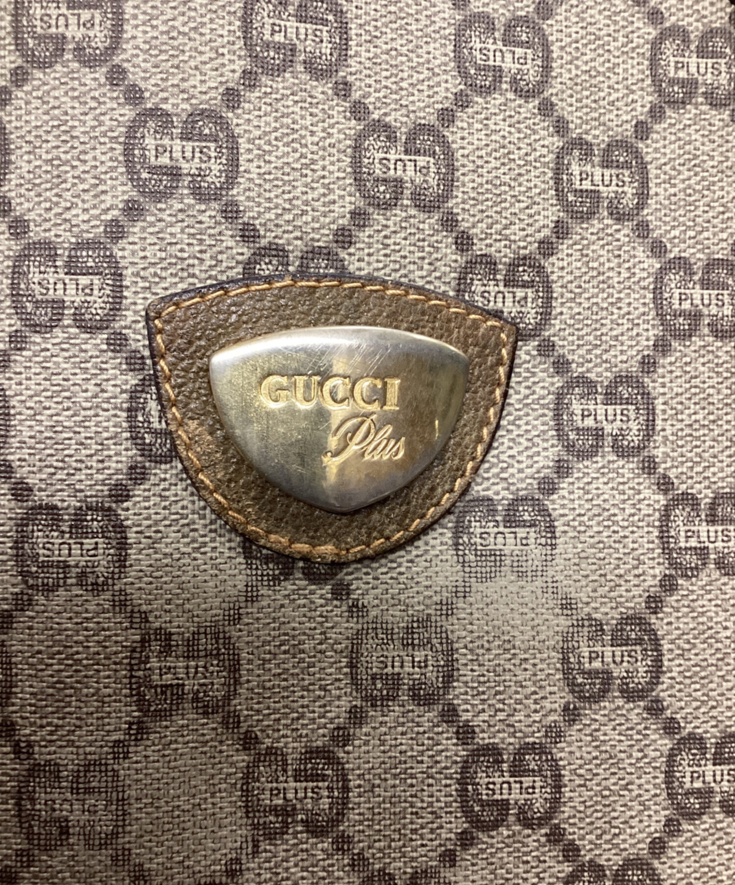 GUCCI PLUS トートバッグ ベージュ 中古・古着通販】GUCCI PLUS (グッチ プラス) トートバッグ ベージュ