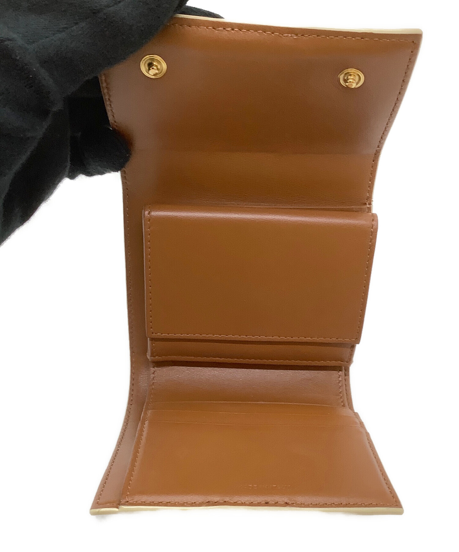中古・古着通販】CELINE (セリーヌ) 3つ折り財布 ブラウン×ホワイト