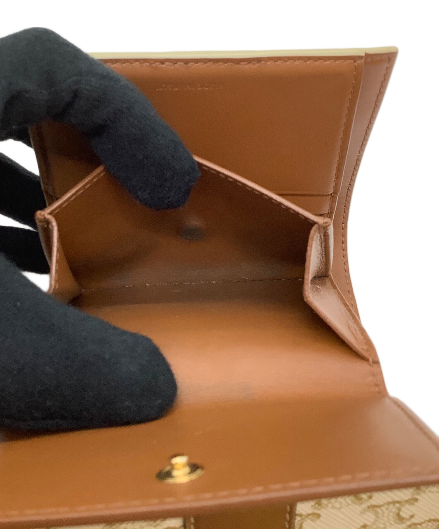 中古・古着通販】CELINE (セリーヌ) 3つ折り財布 ブラウン×ホワイト