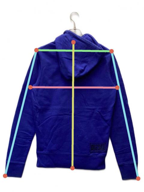 中古・古着通販】DIESEL (ディーゼル) ジップパーカー ブルー サイズ:L