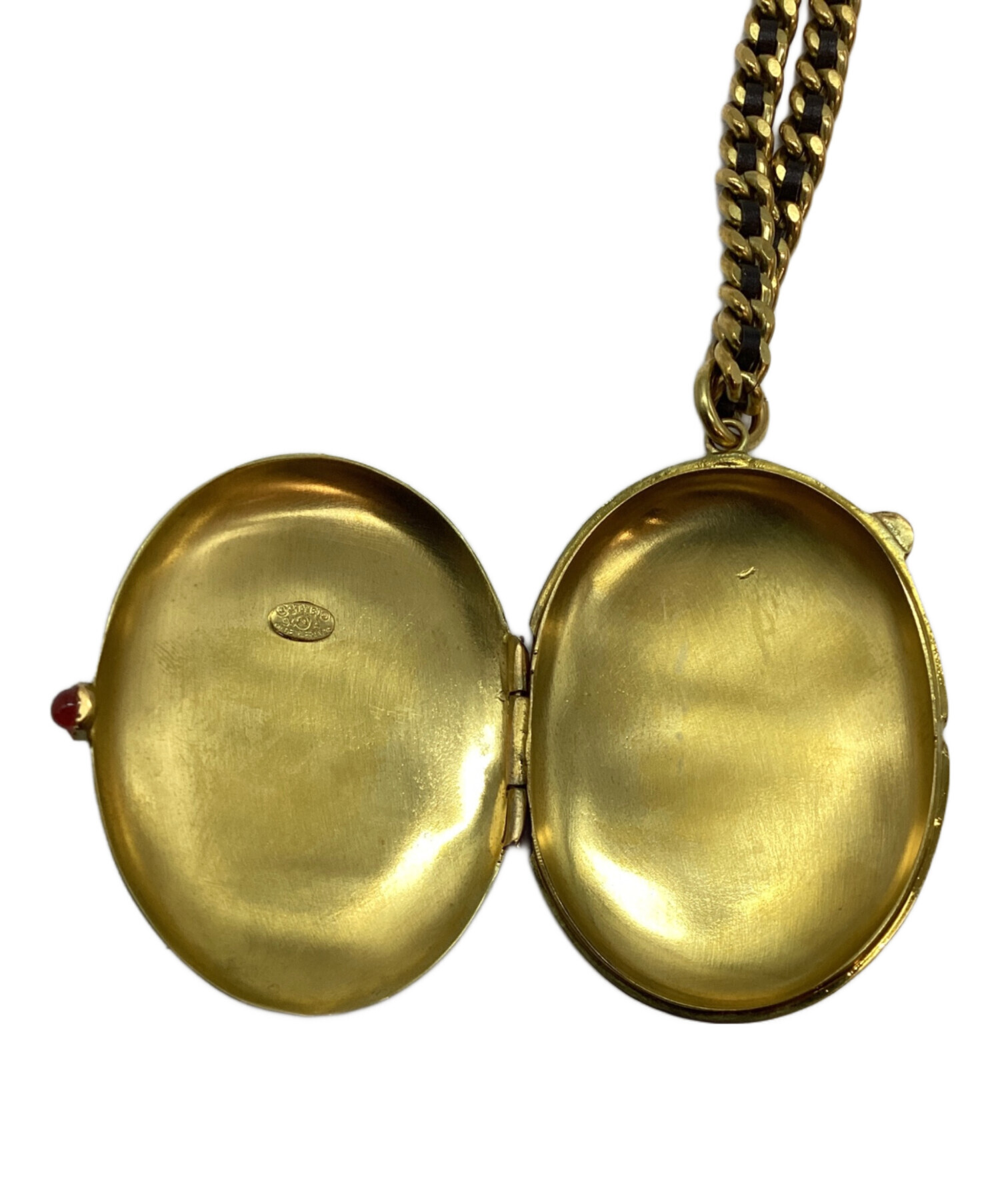 CHANEL シャネル　レザー　ロケットペンダント　ミラー　ネックレス 中古・古着通販】CHANEL (シャネル) ロケットペンダント ゴールド