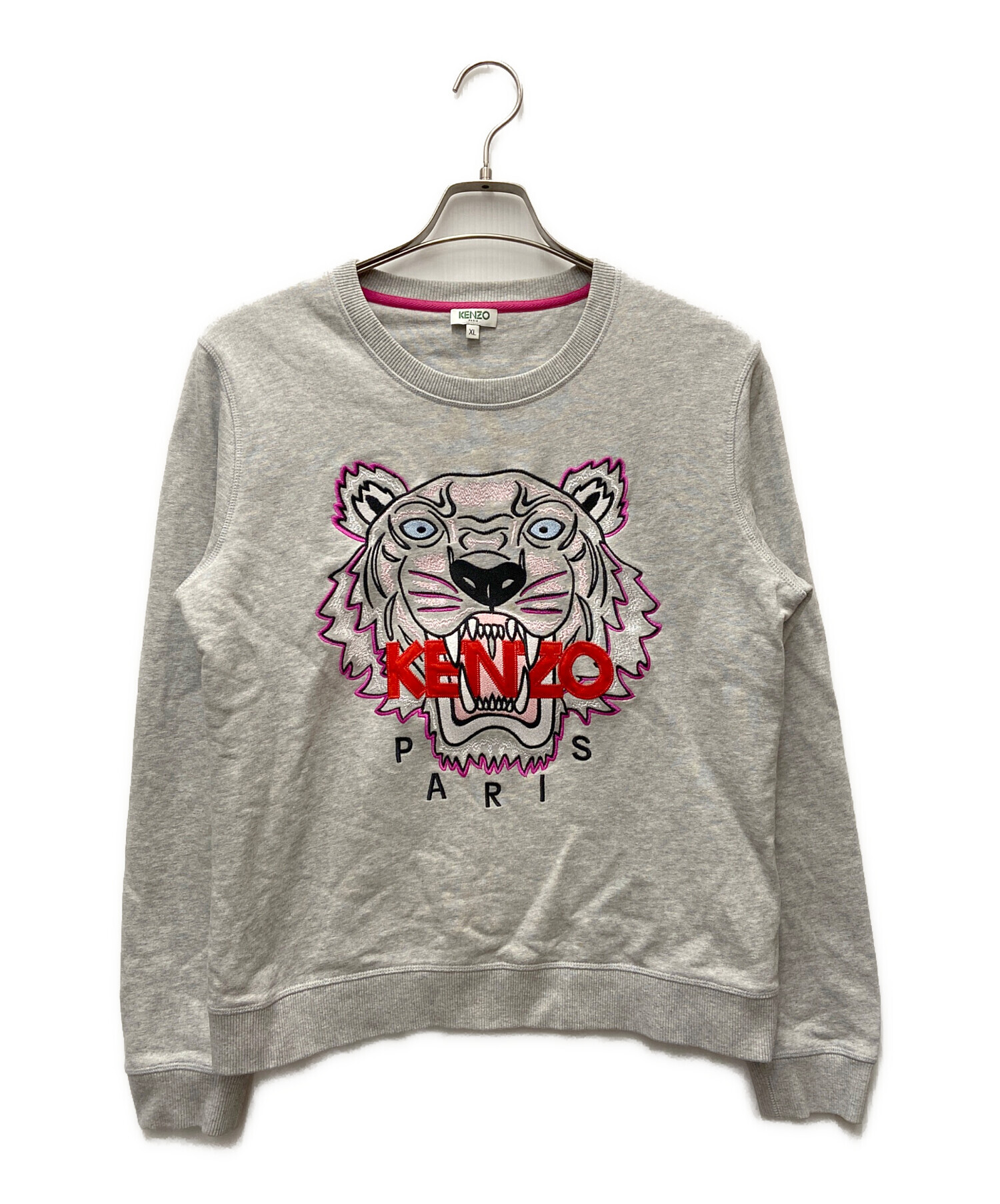 中古・古着通販】KENZO (ケンゾー) 虎刺繍スウェット グレー×ピンク