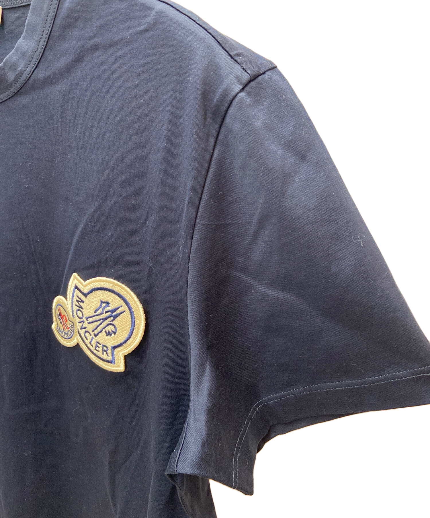 MONCLER モンクレール  ﾈｲﾋﾞｰ ﾛｺﾞ 半袖ｶｯﾄｿｰ XS 中古・古着通販】MONCLER (モンクレール) 半袖カットソー ネイビー