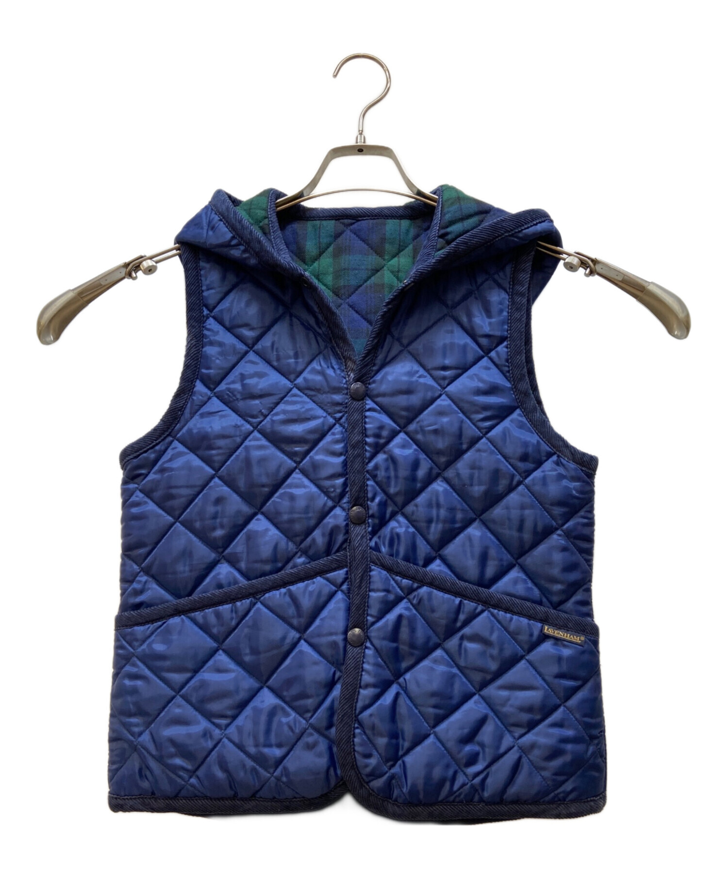 LAVENHAM ラベンハム キルティングベスト M 英国製 ネイビー 中古・古着通販】LAVENHAM (ラベンハム) キルティングベスト ネイビー