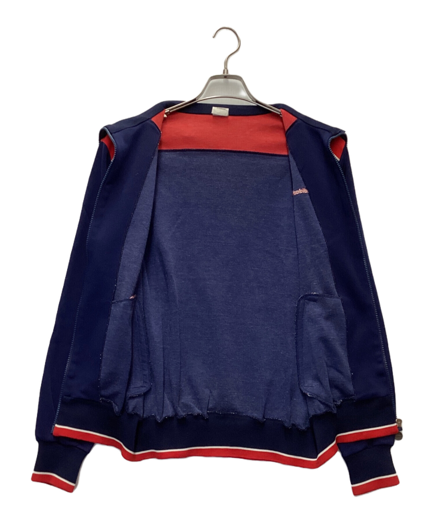  アディダス トラックジャケット ジャージ ネイビー×レッド 中古・古着通販】adidas (アディダス) トラックジャケット ネイビー