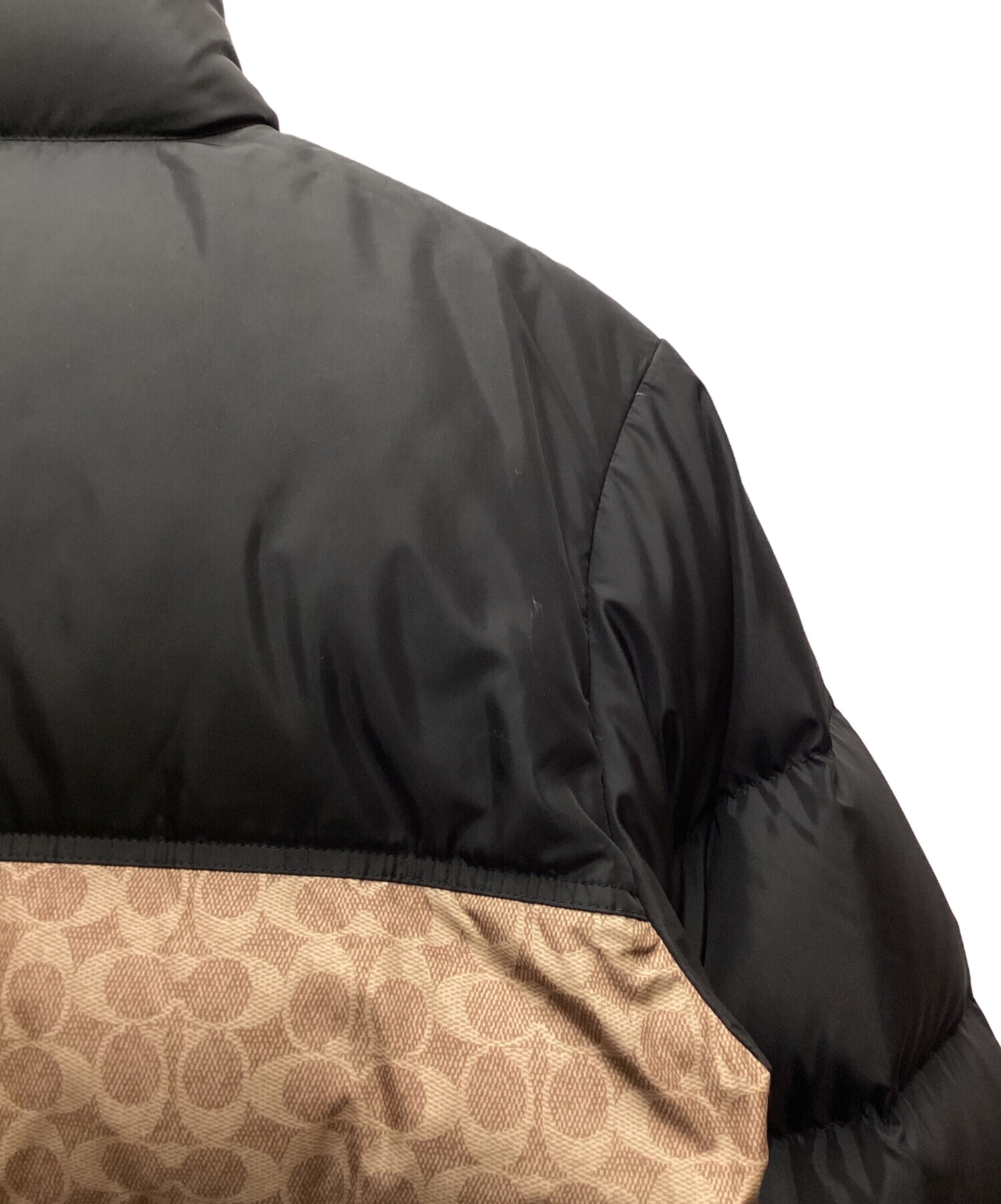 中古・古着通販】COACH (コーチ) ダウンジャケット ベージュ×ブラック 