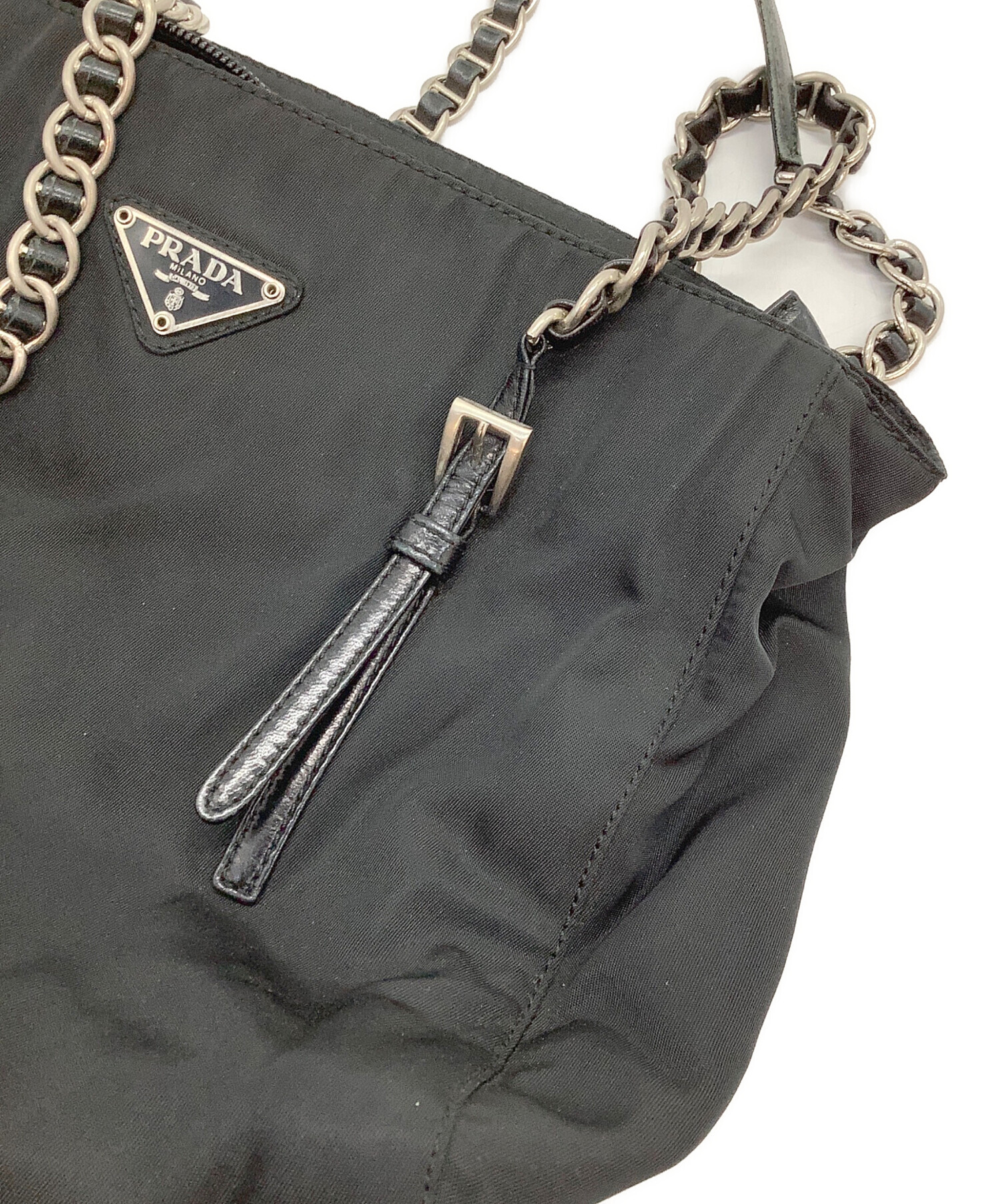 中古・古着通販】PRADA (プラダ) チェーンショルダーバッグ ブラック