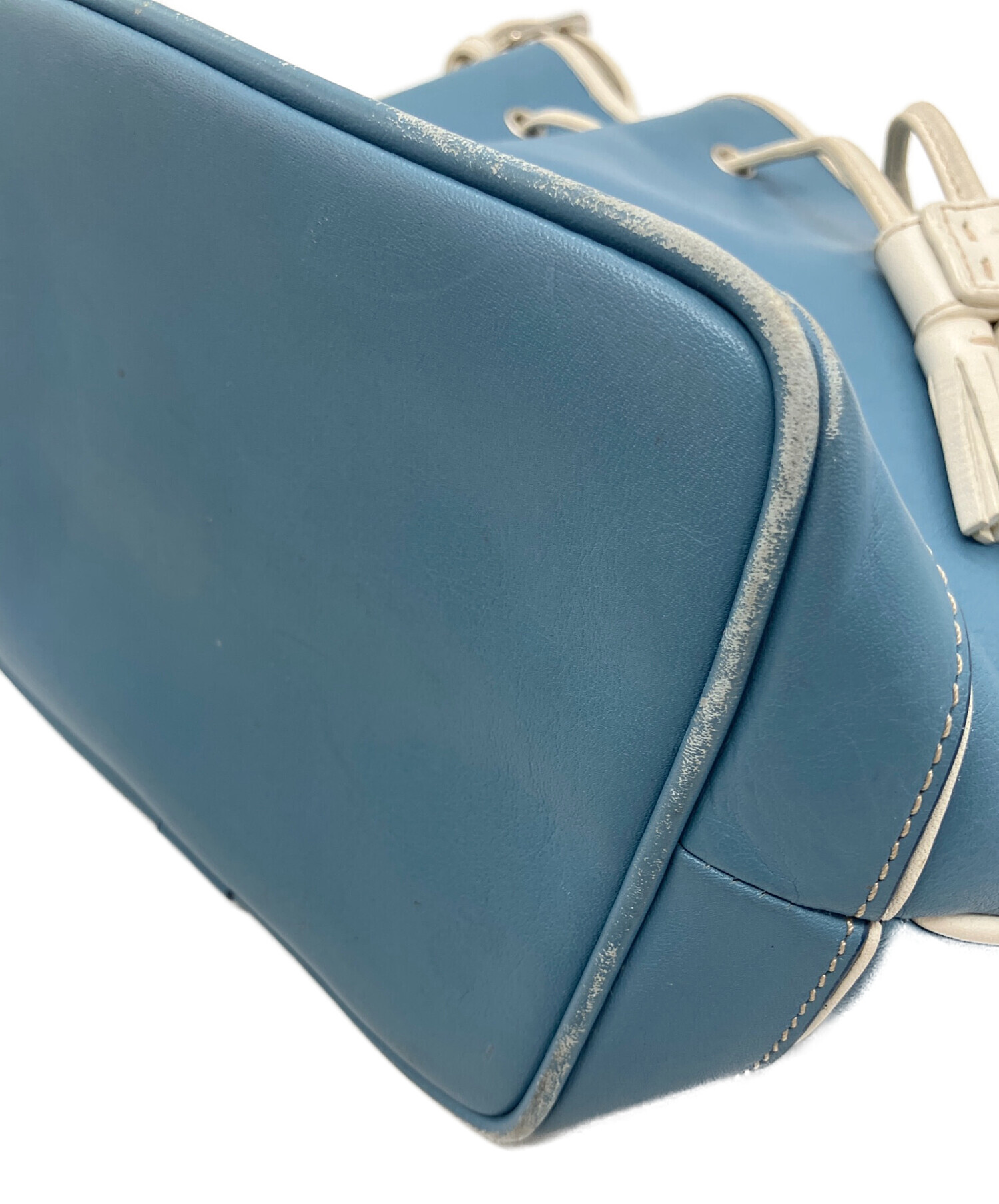 中古・古着通販】COACH (コーチ) 巾着ショルダーバッグ スカイブルー