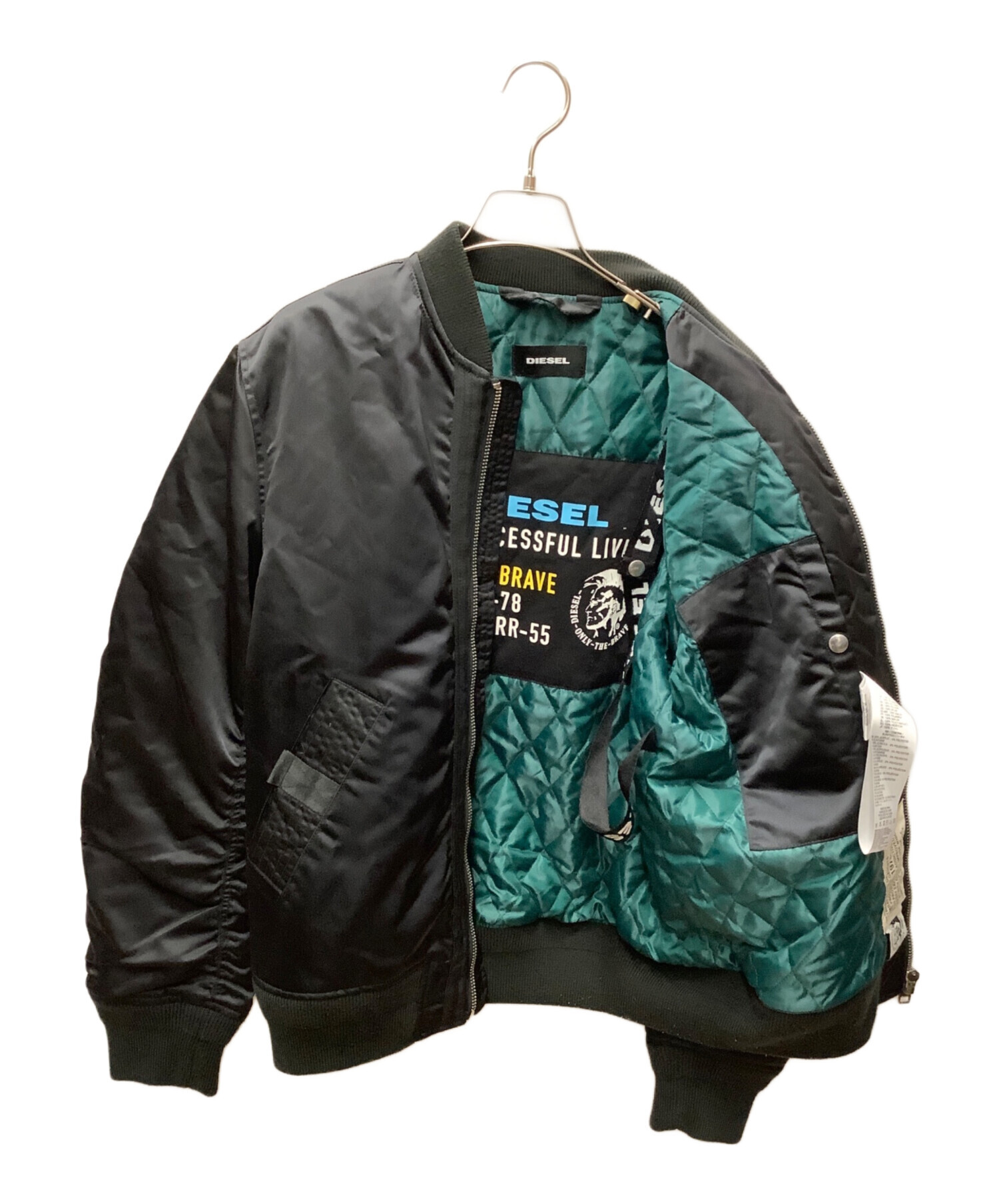 中古・古着通販】DIESEL (ディーゼル) MA-1ジャケット ブラック サイズ