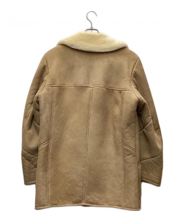 カンタベリー ムートンコート ロング丈 ダブルボタン オープンカラー ベージュ 中古・古着通販】Canterbury (カンタベリー) ムートンジャケット
