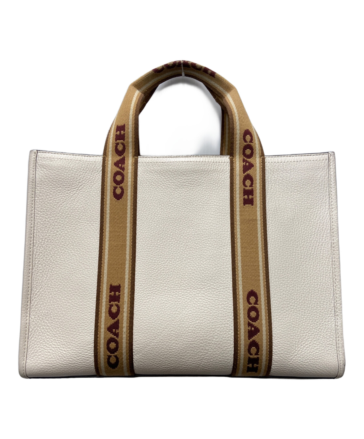 中古・古着通販】COACH (コーチ) ハンドバッグ アイボリー×ブラウン 