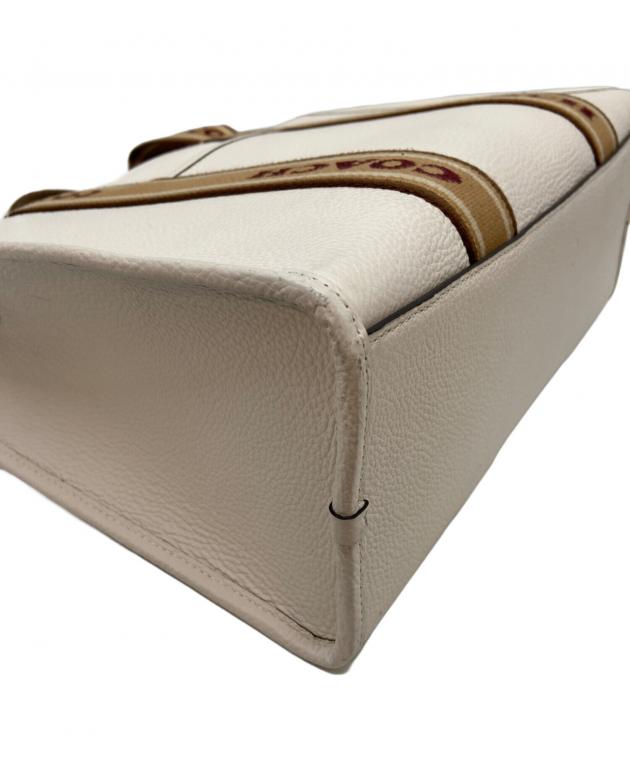 中古・古着通販】COACH (コーチ) ハンドバッグ アイボリー×ブラウン