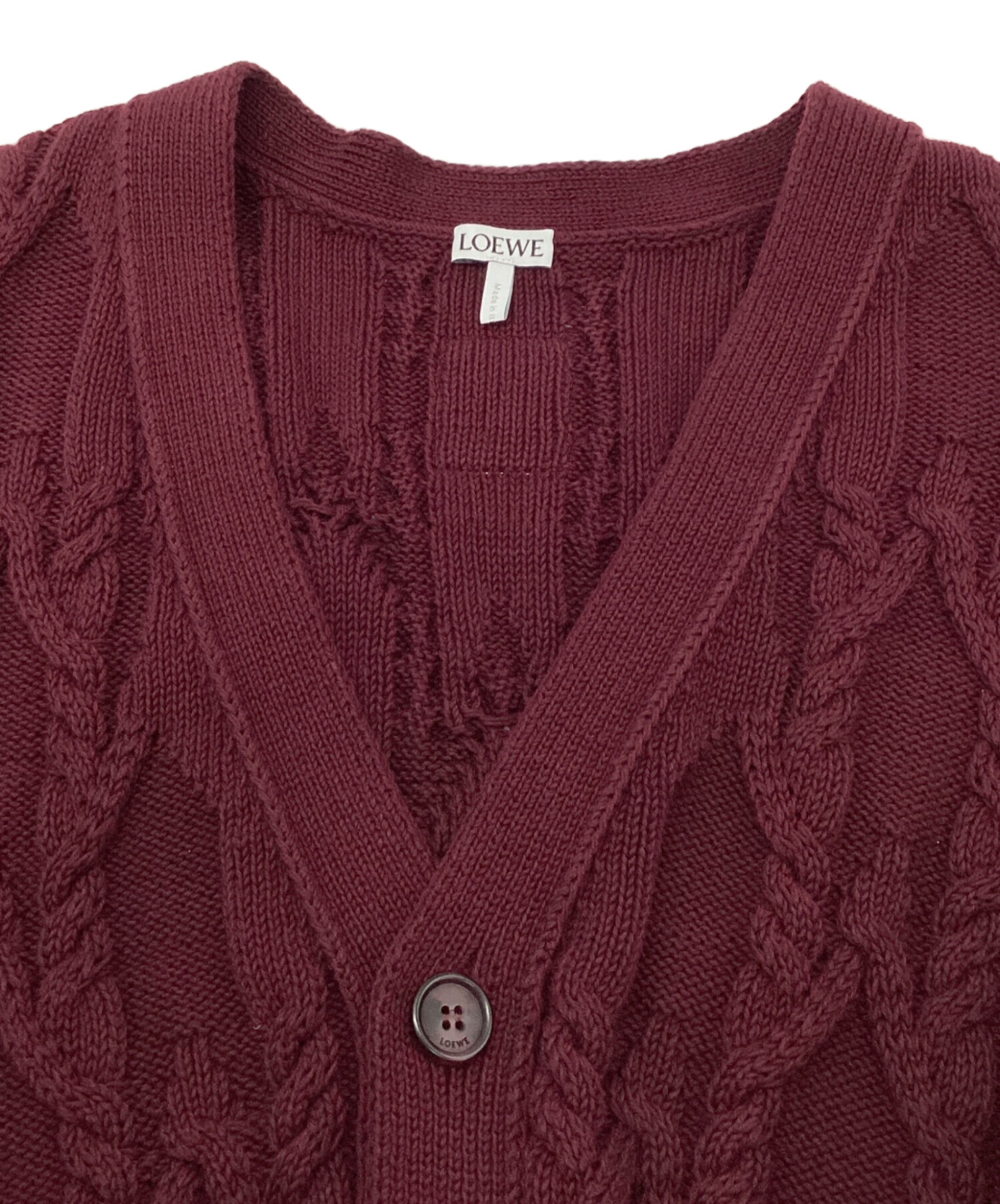 中古・古着通販】LOEWE (ロエベ) ニットカーディガン レッド サイズ:XS