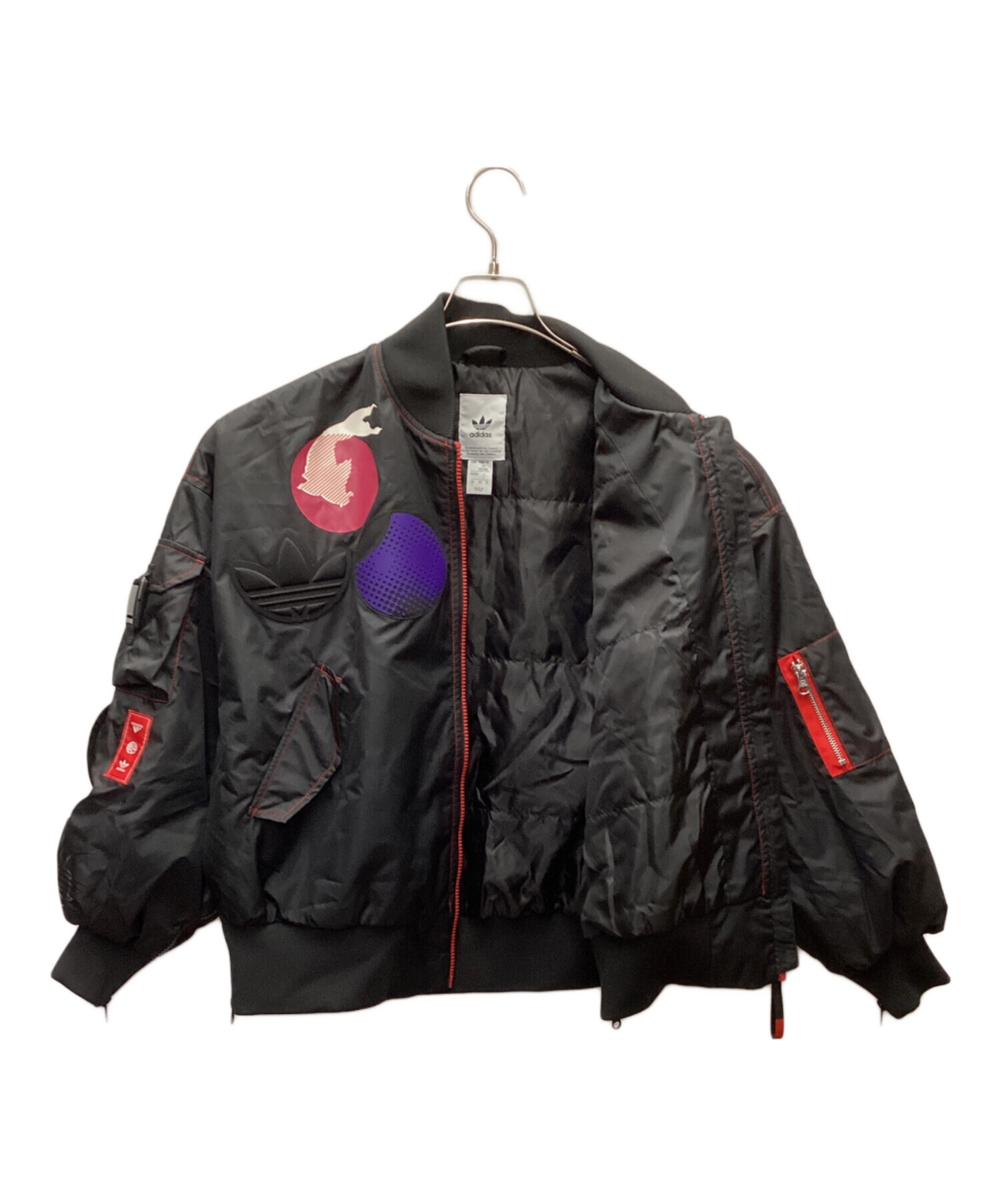 中古・古着通販】adidas (アディダス) MA-1ジャケット ブラック サイズ 