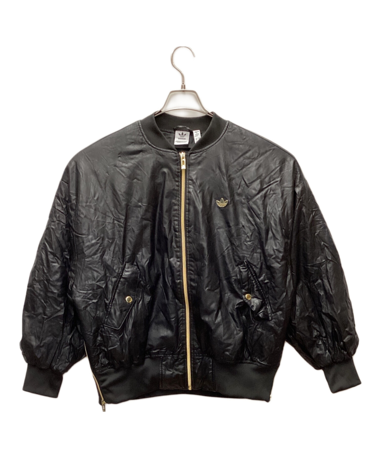 アディダス ジャージ／adidas ジャケット ブルゾン ヴィンテージ 古着 S 中古・古着通販】adidas (アディダス) ブルゾン ブラック×ゴールド
