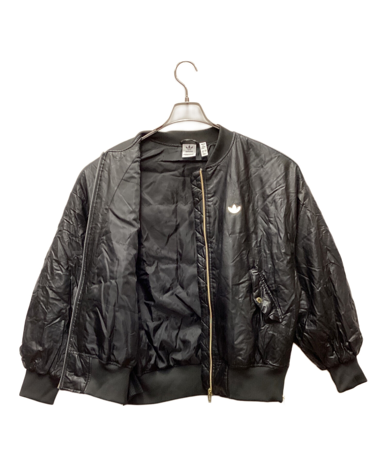 中古・古着通販】adidas (アディダス) ブルゾン ブラック×ゴールド