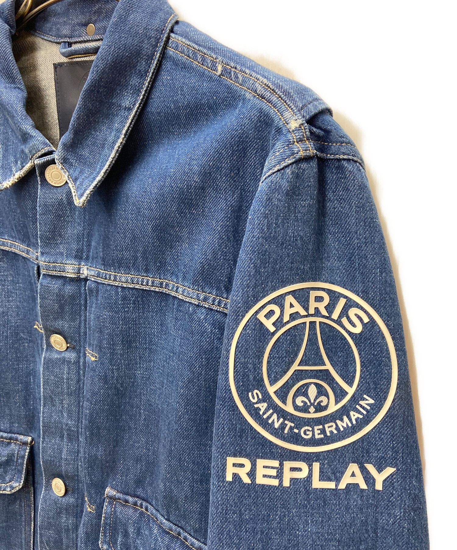 PSG REPLAY デニムジャケット 中古・古着通販】REPLAY (リプレイ) Paris Saint-Germain (パリ