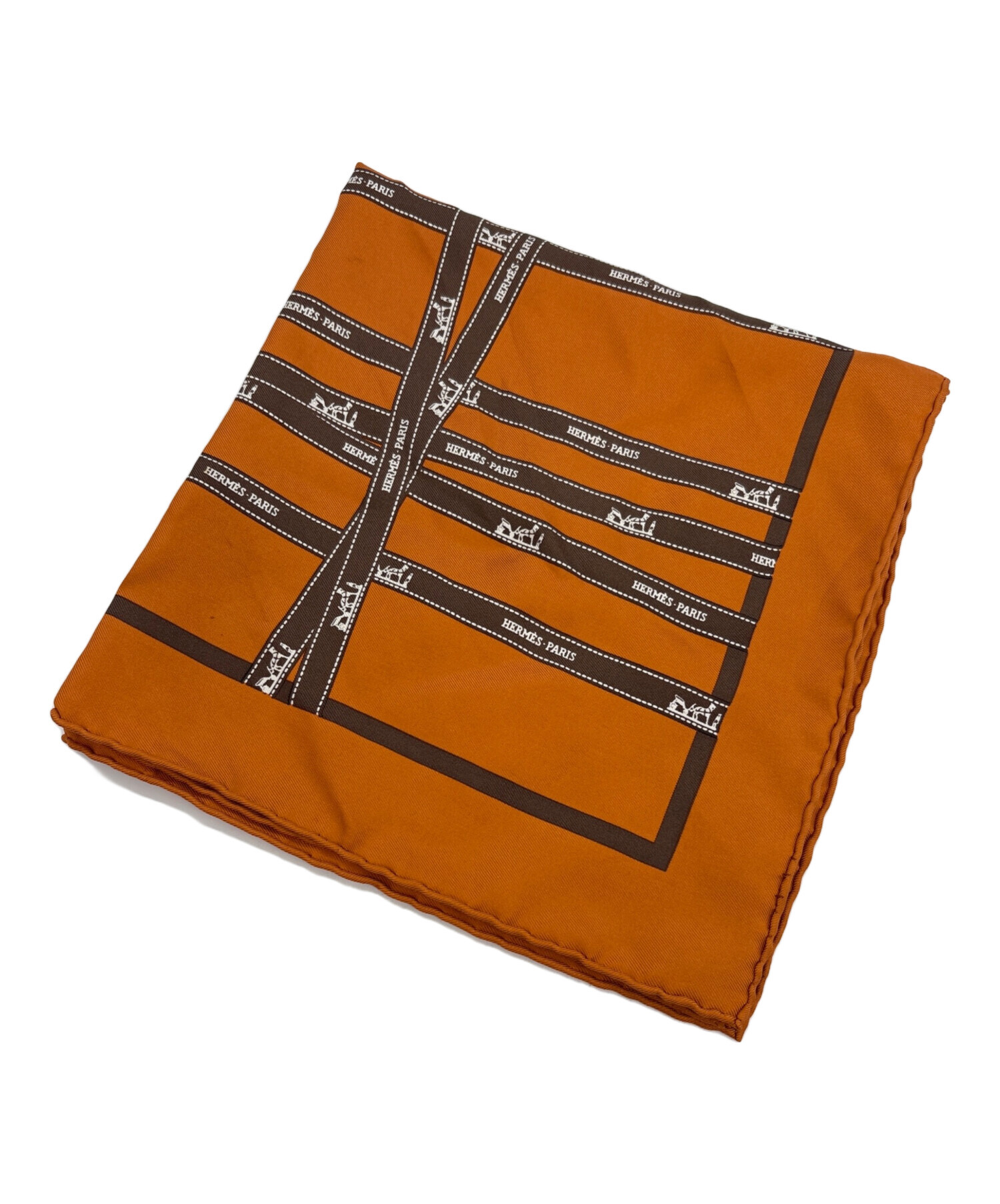 中古・古着通販】HERMES (エルメス) シルクスカーフ/カレ45 オレンジ