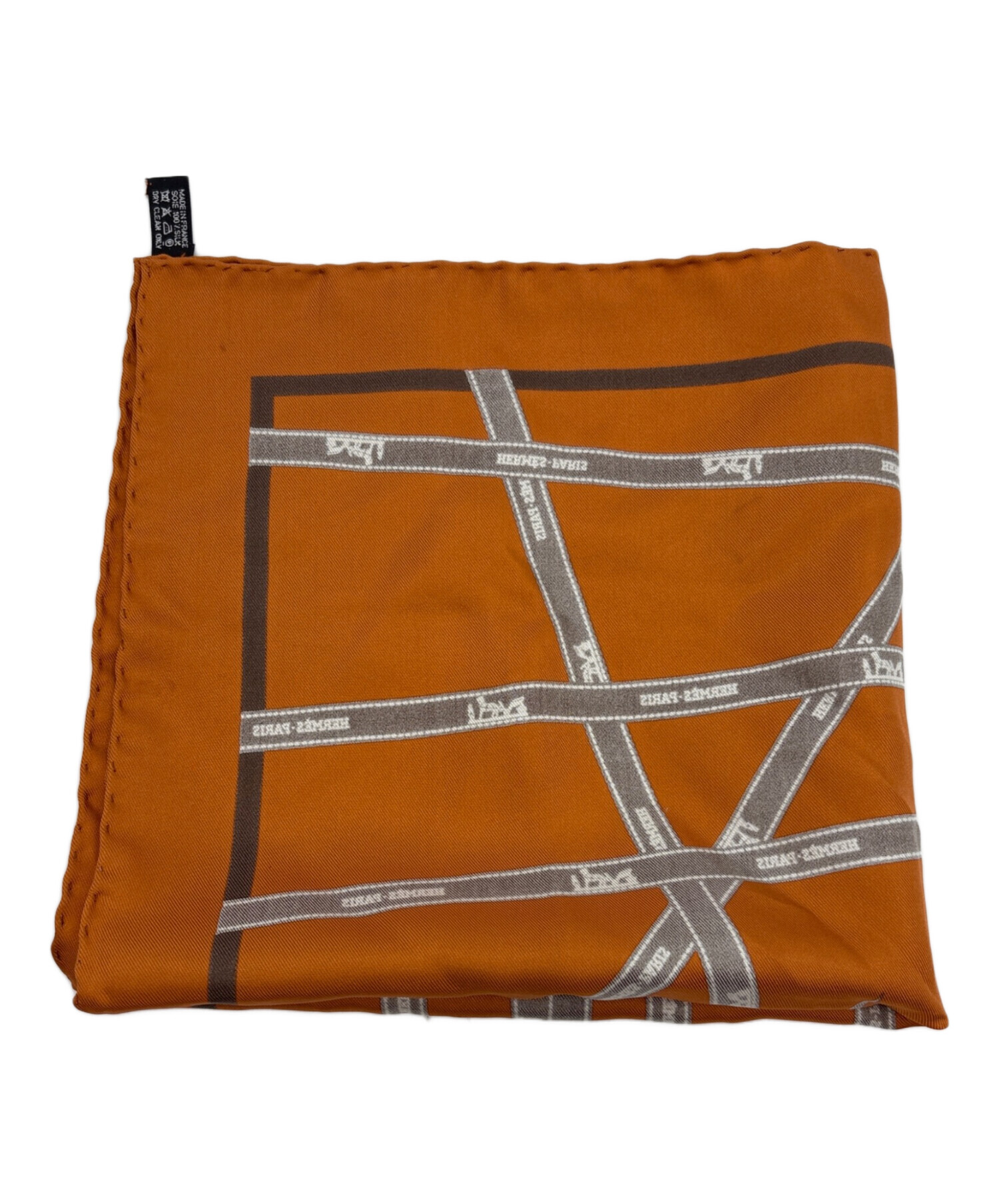 HERMES オレンジ シルクスカーフ 中古・古着通販】HERMES (エルメス) シルクスカーフ オレンジ