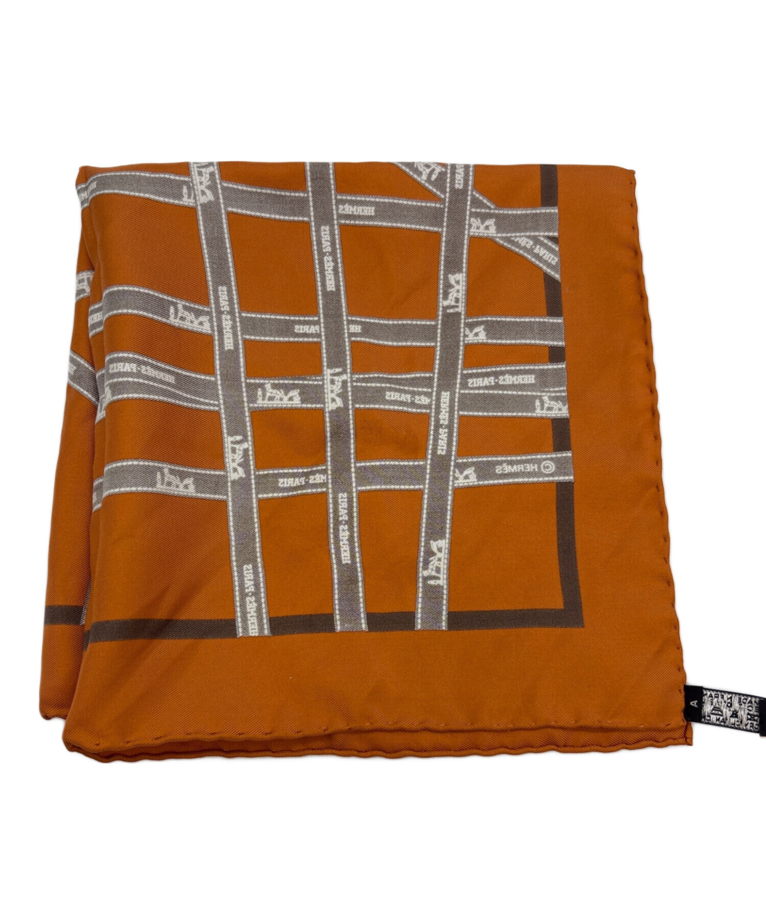 中古・古着通販】HERMES (エルメス) シルクスカーフ/カレ45 オレンジ