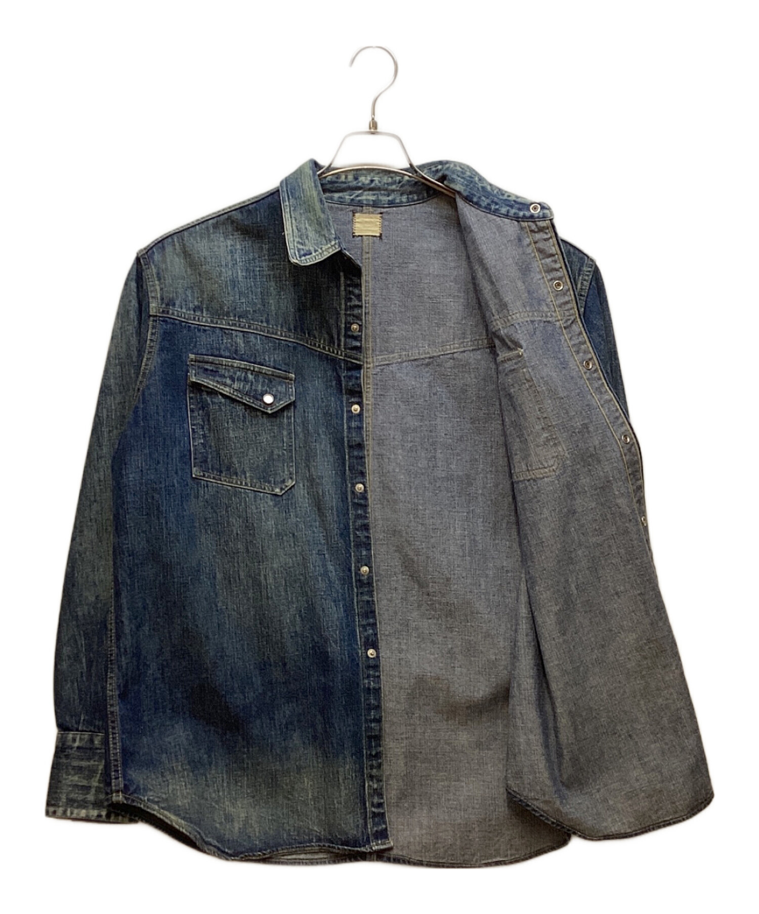 中古・古着通販】YANUK (ヤヌーク) デニムシャツ インディゴ サイズ:L 