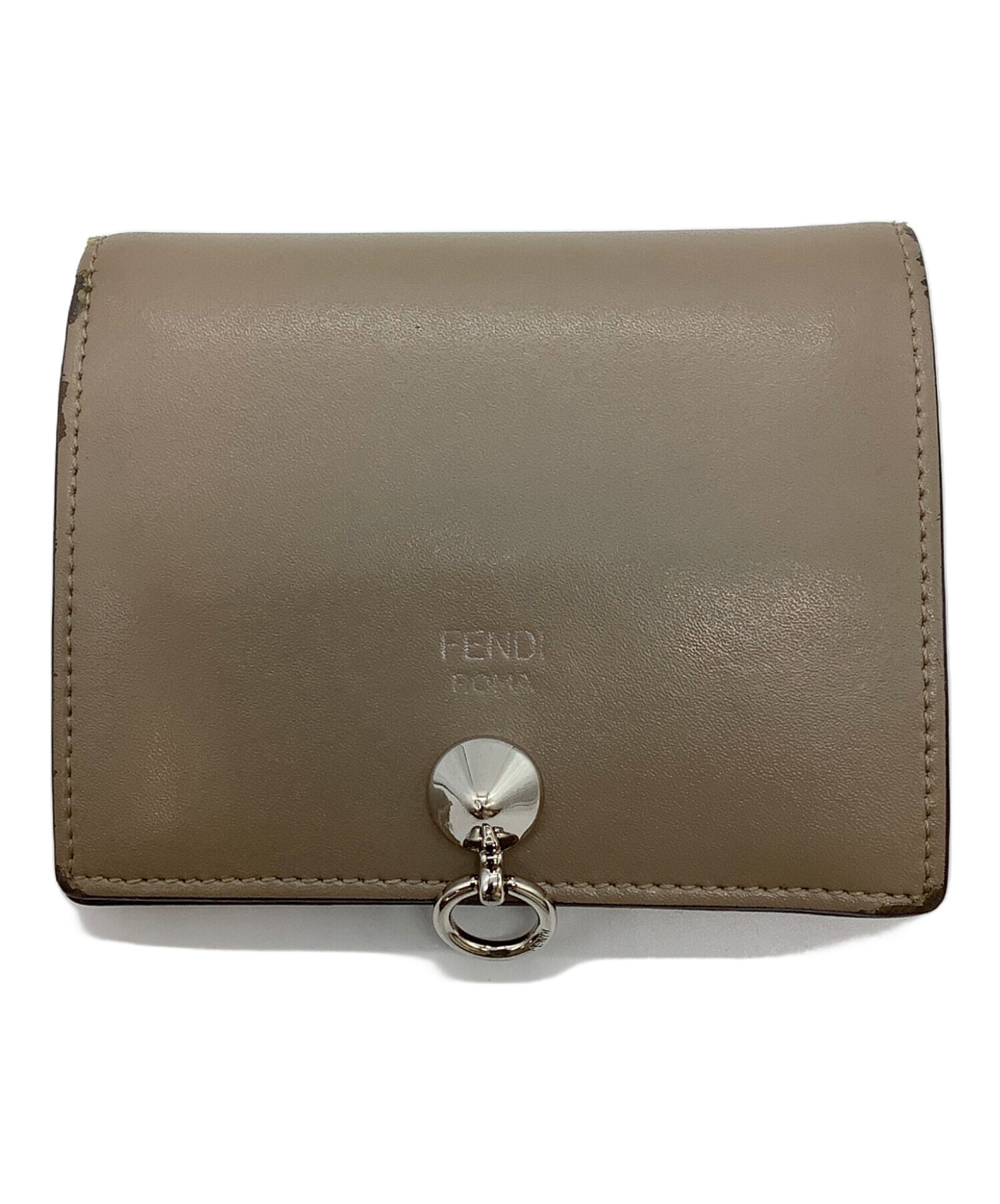 FENDI フェンディ 二つ折り財布 ベージュ 中古・古着通販】FENDI (フェンディ) 2つ折り財布 ベージュ｜ブランド