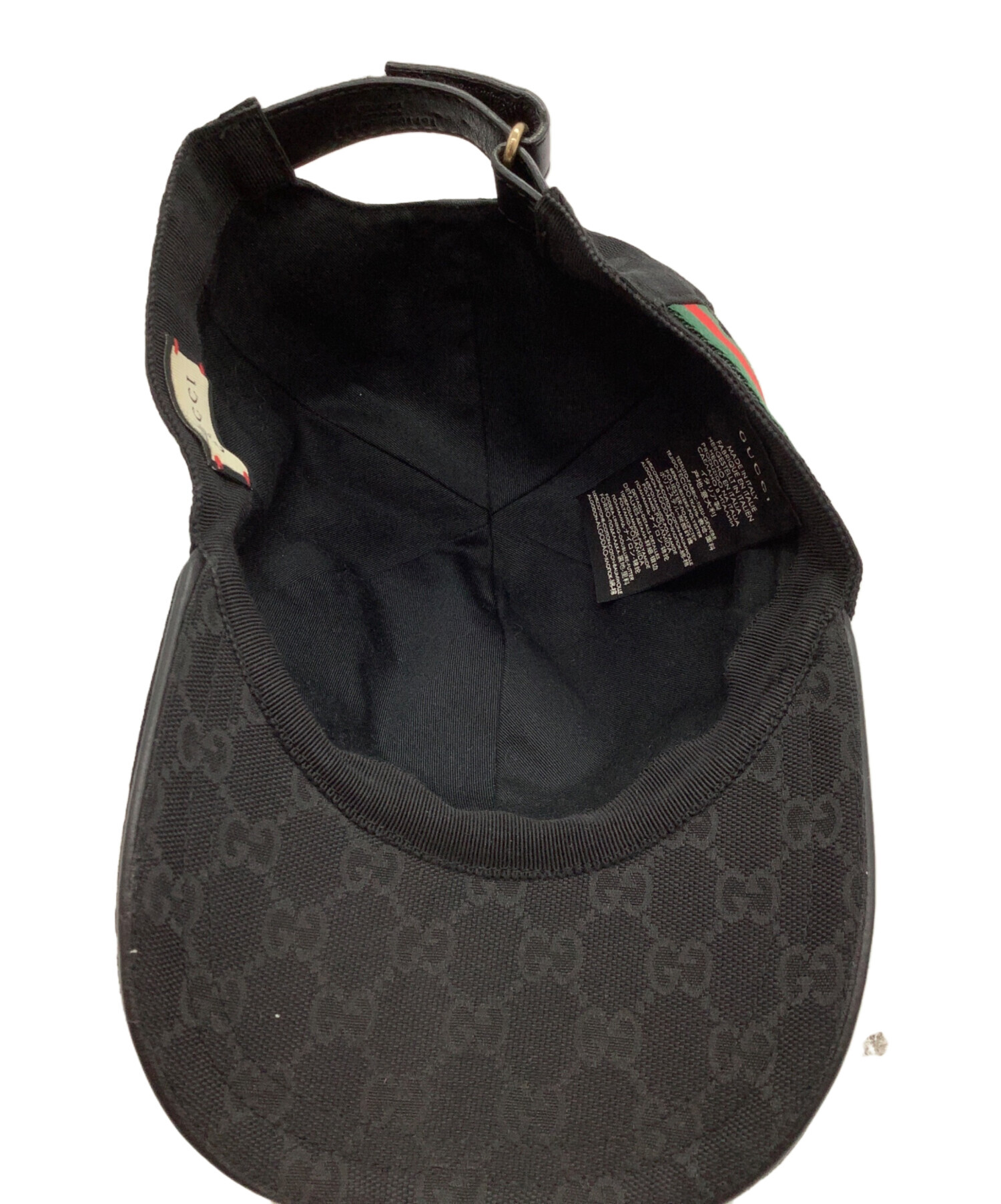 中古・古着通販】GUCCI (グッチ) キャップ ブラック サイズ:L