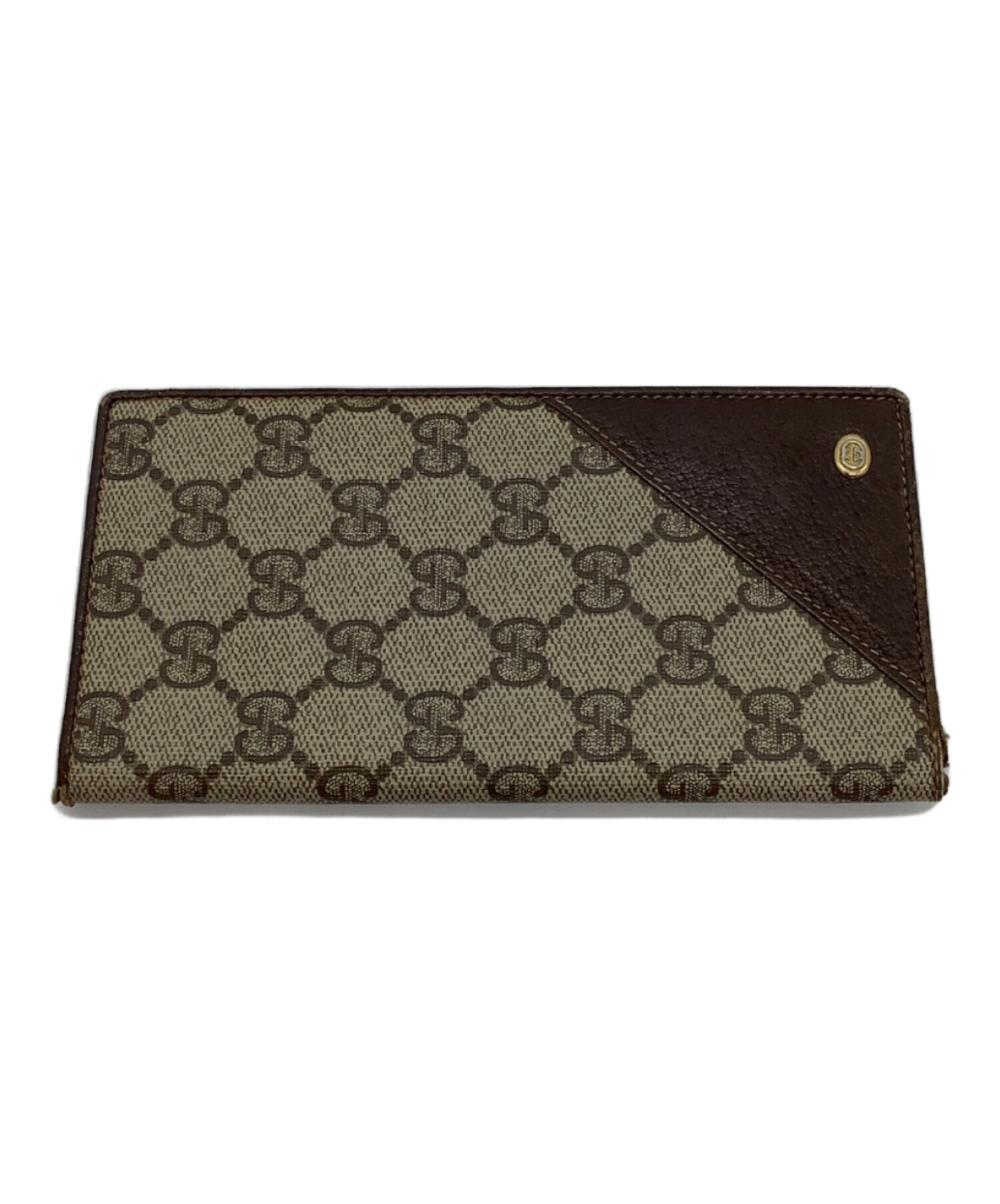 中古・古着通販】GUCCI (グッチ) 2つ折り財布 ベージュ×ブラウン 