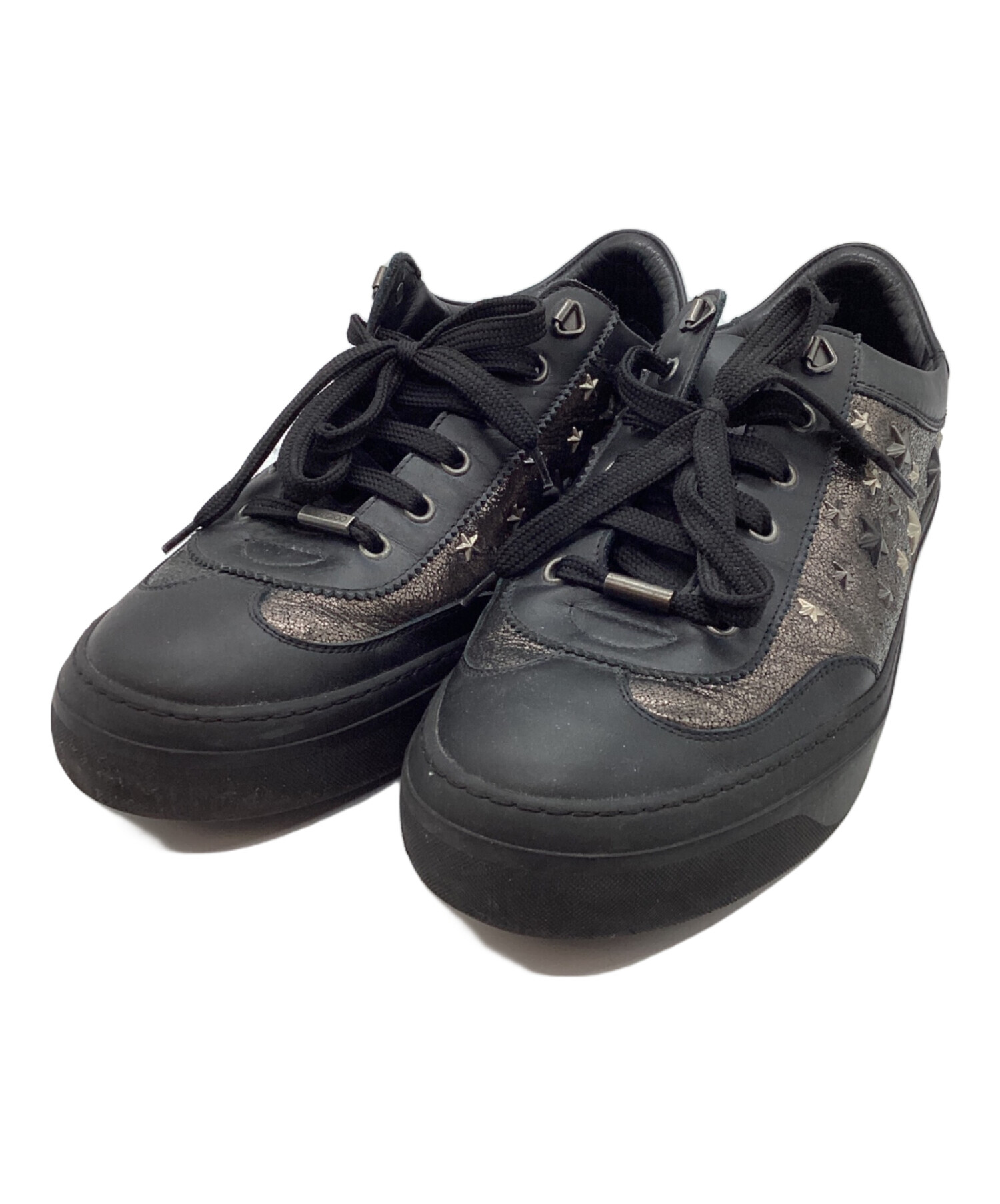 未使用JIMMY CHOO ブラック スニーカー 中古・古着通販】JIMMY CHOO (ジミーチュウ) スタッズスニーカー