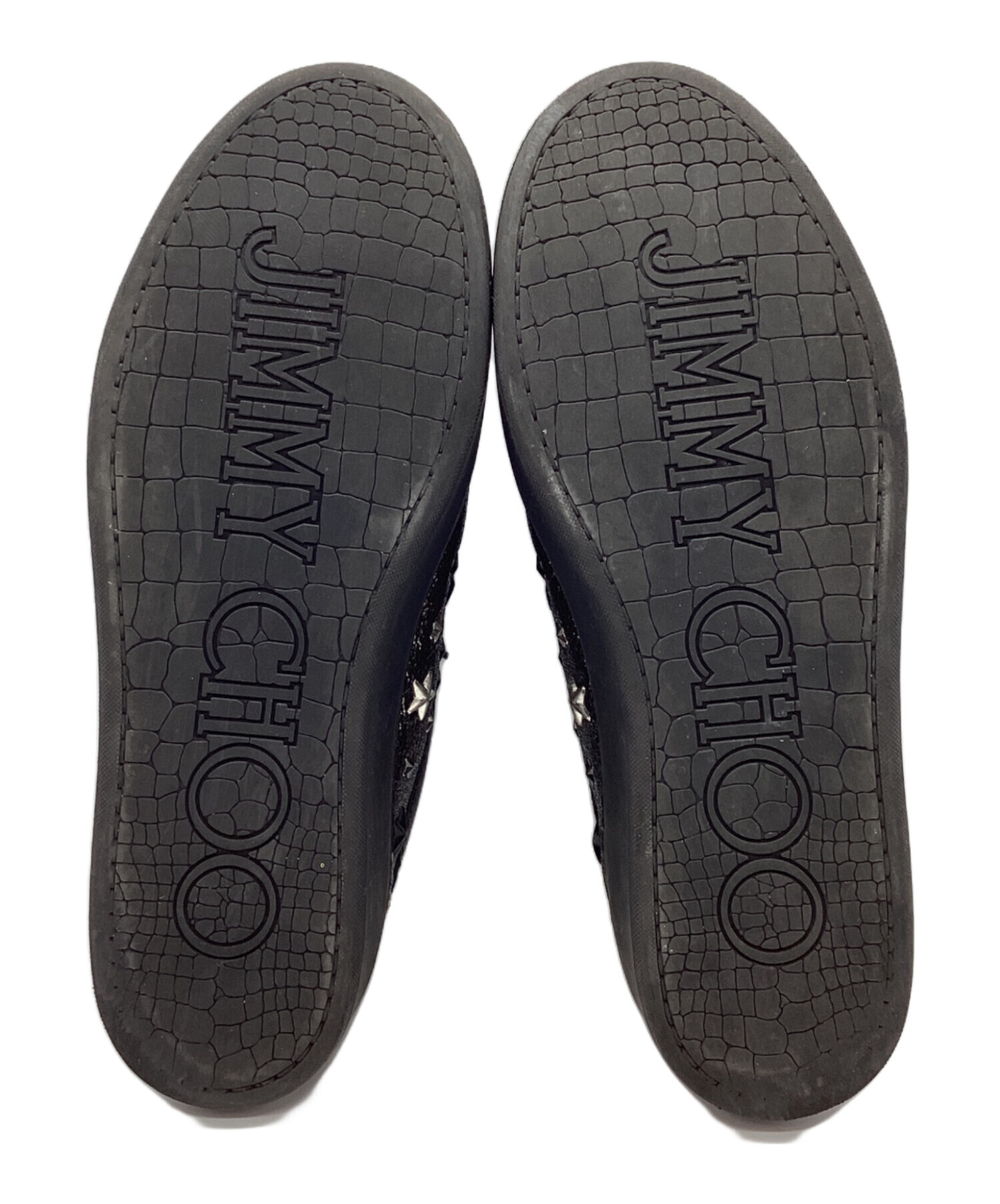 未使用JIMMY CHOO ブラック スニーカー 中古・古着通販】JIMMY CHOO (ジミーチュウ) スタッズスニーカー