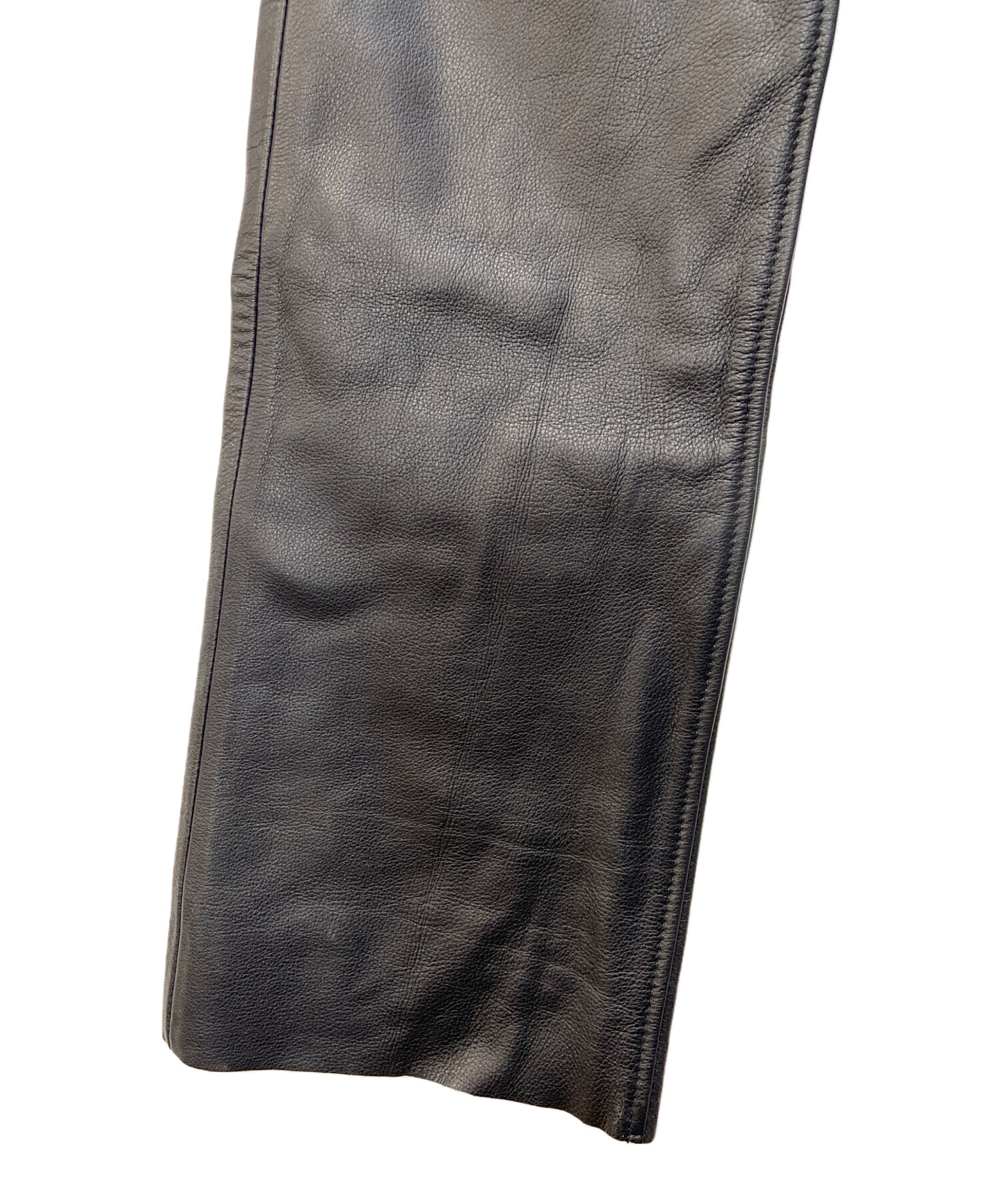 中古・古着通販】KADOYA (カドヤ) レザーパンツ ブラック サイズ:W31