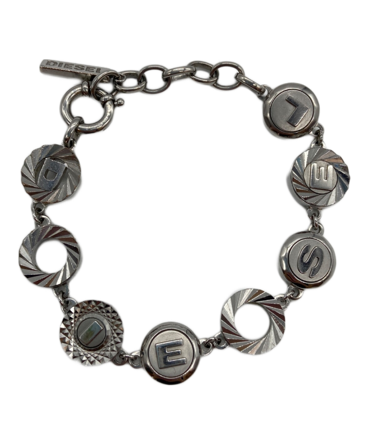 DIESEL シルバー ブレスレット 箱付き 中古・古着通販】DIESEL (ディーゼル) ブレスレット シルバー