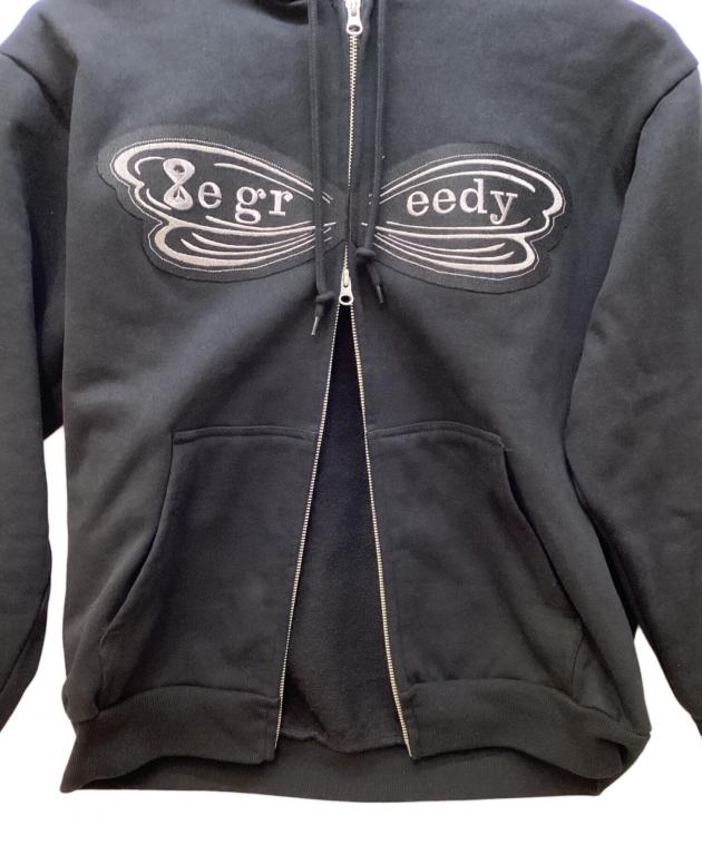 8e greedy ブラック パーカー M 中古・古着通販】8e greedy (ビーグリーディー) ジップパーカー