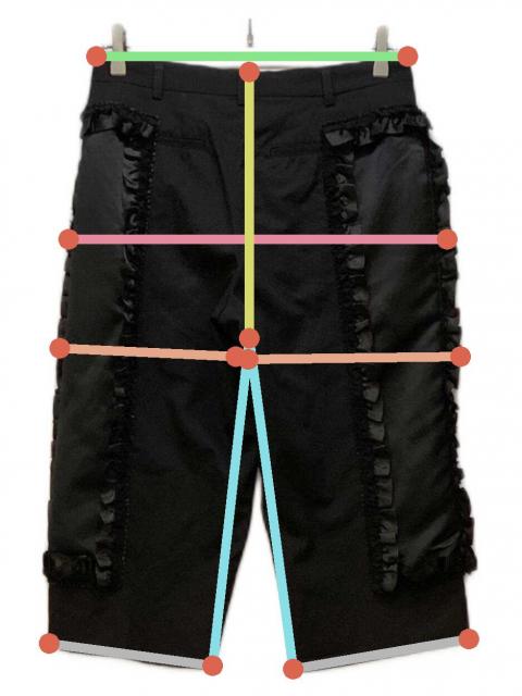 【希少】コムデギャルソン　コムコム　AD2012　RK-P014　フリルパンツ 中古・古着通販】COMME des GARCONS (コムデギャルソン) サイドフリル