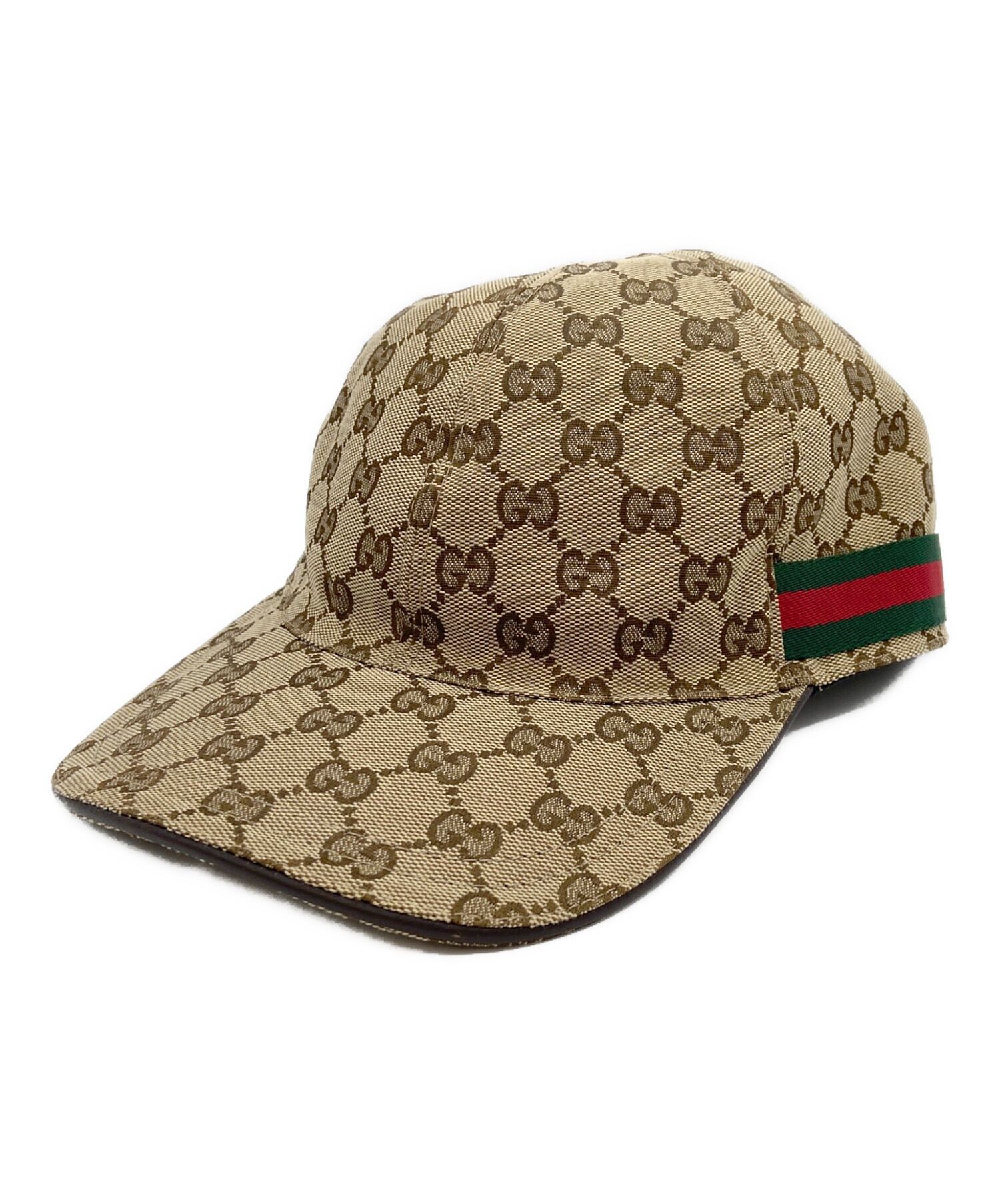 【中古品美品】グッチGUCCI キャップ GGキャンバス Mサイズ 58cm 中古・古着通販】GUCCI (グッチ) オリジナルGGキャンバスベースボール
