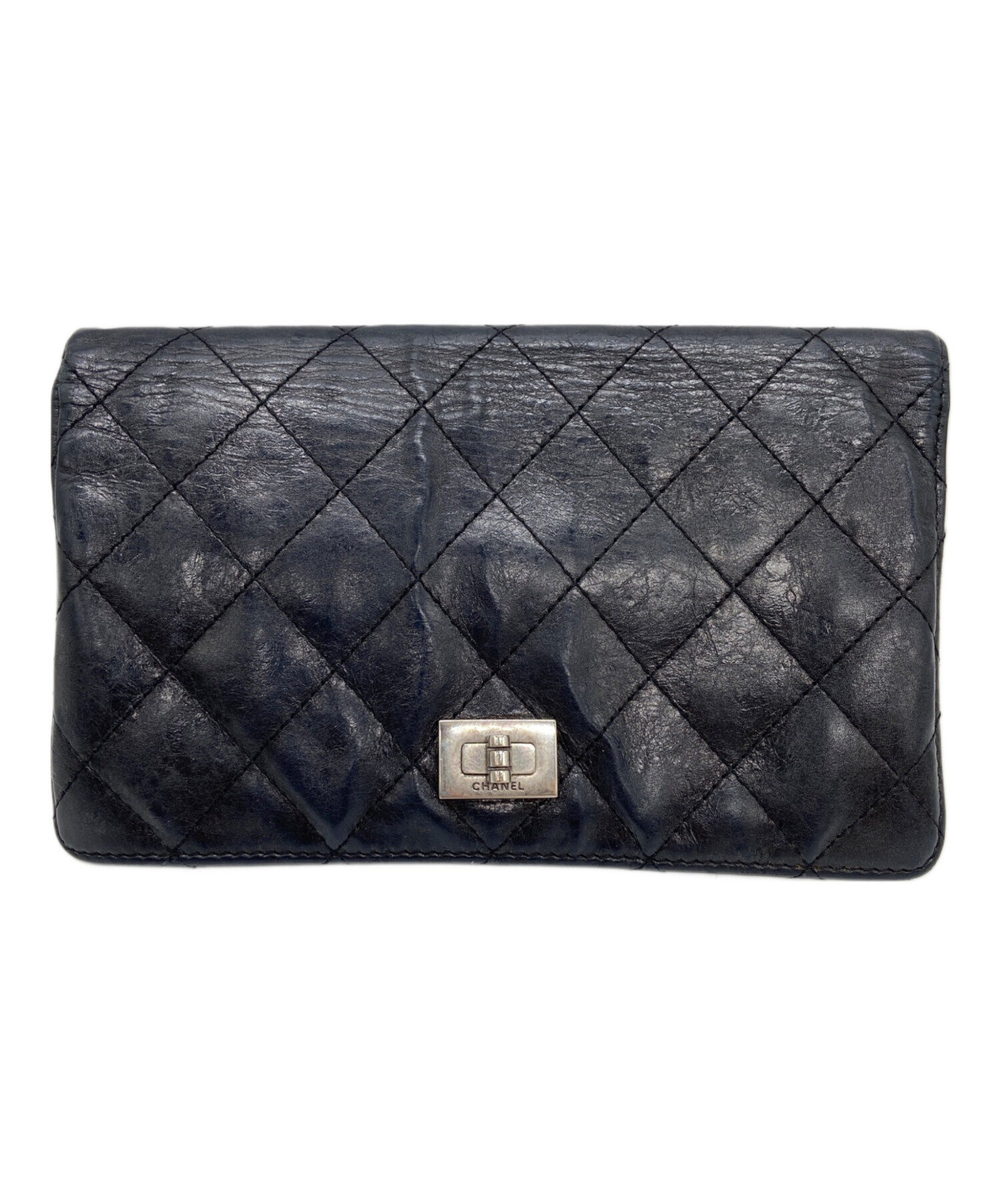 中古・古着通販】CHANEL (シャネル) 長財布/2.55/マトラッセ ブラック